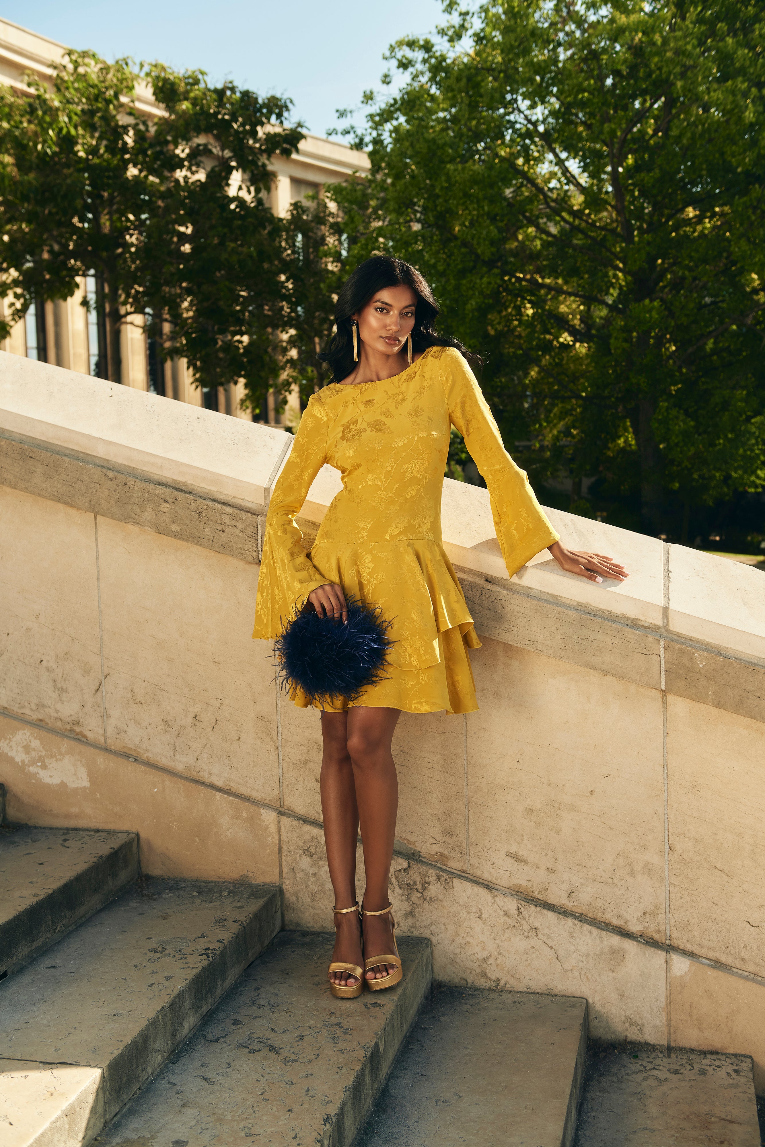 Vestido Camille Mostaza