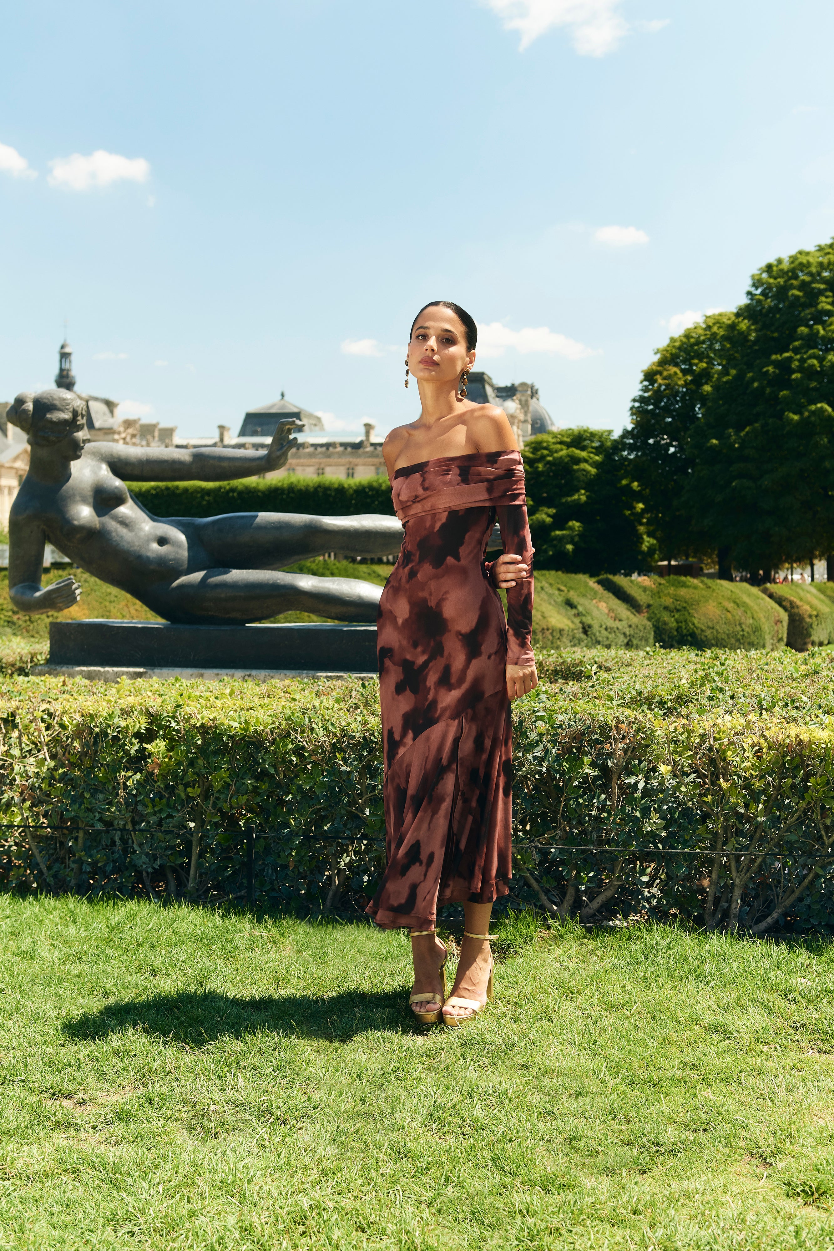 Brown Printed Mindi Dress