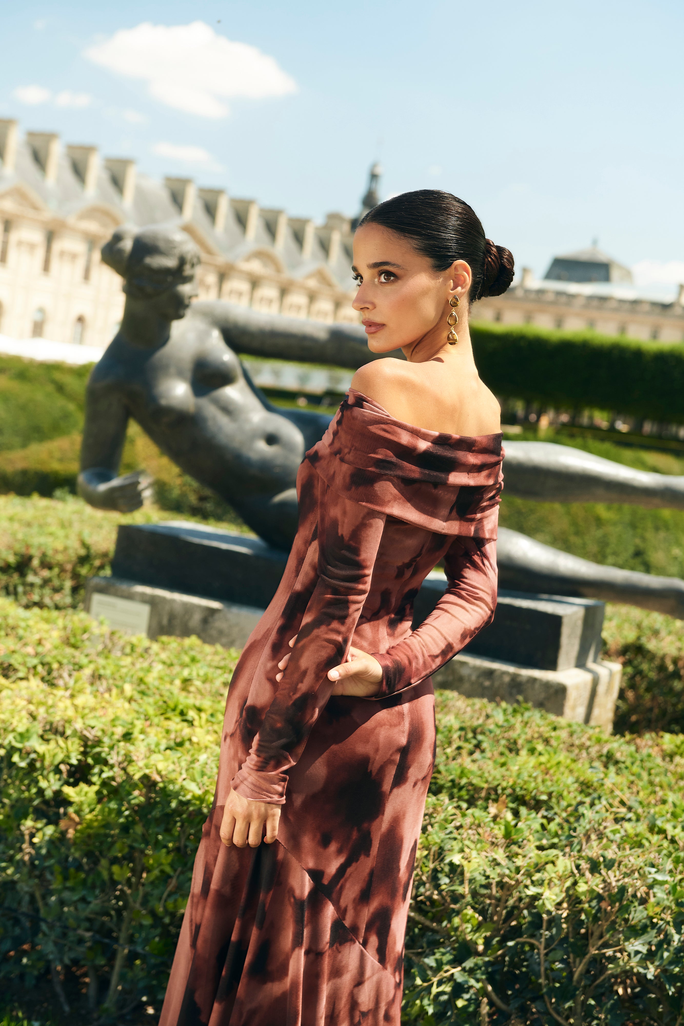 Robe Mindi imprimée marron