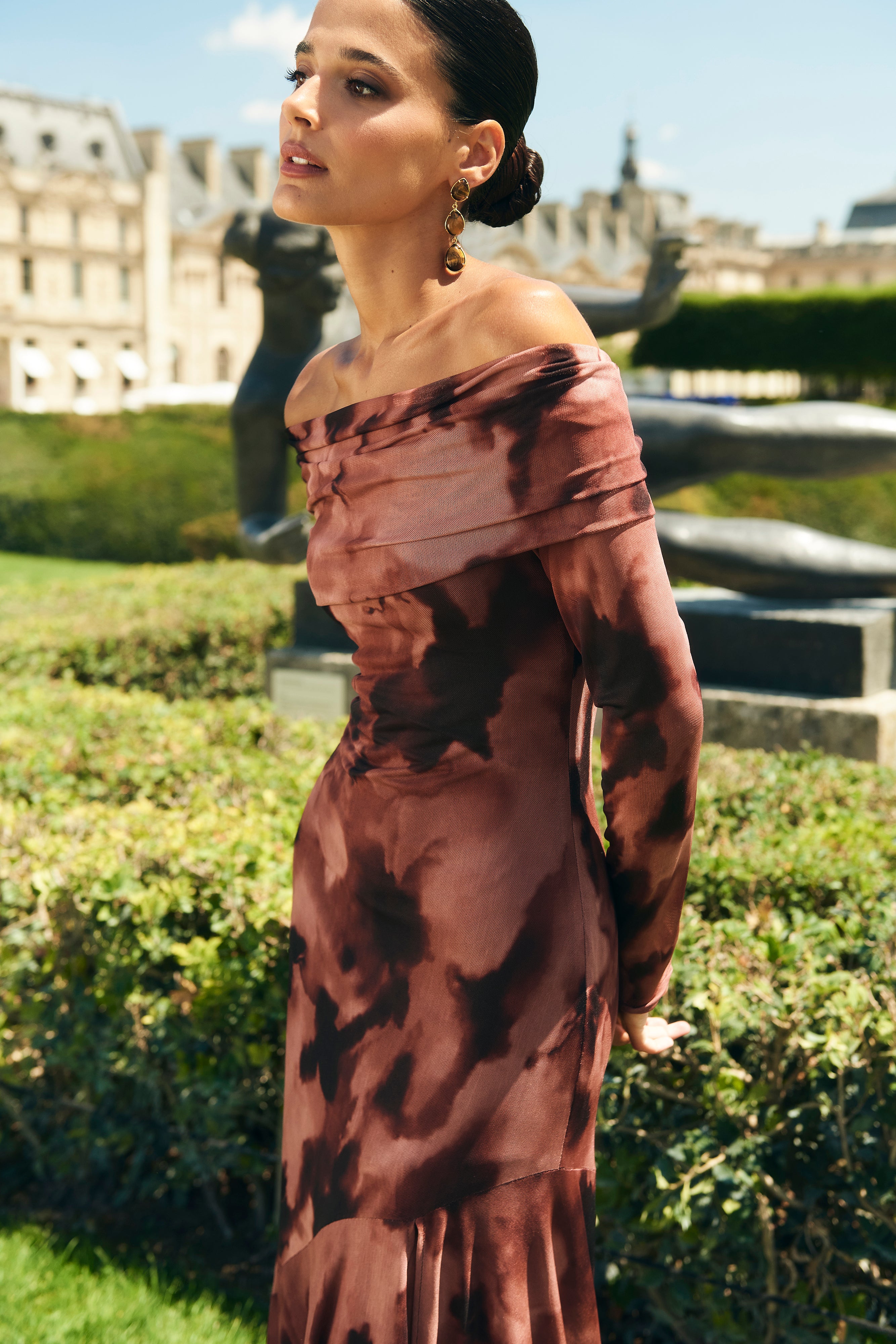 Robe Mindi imprimée marron