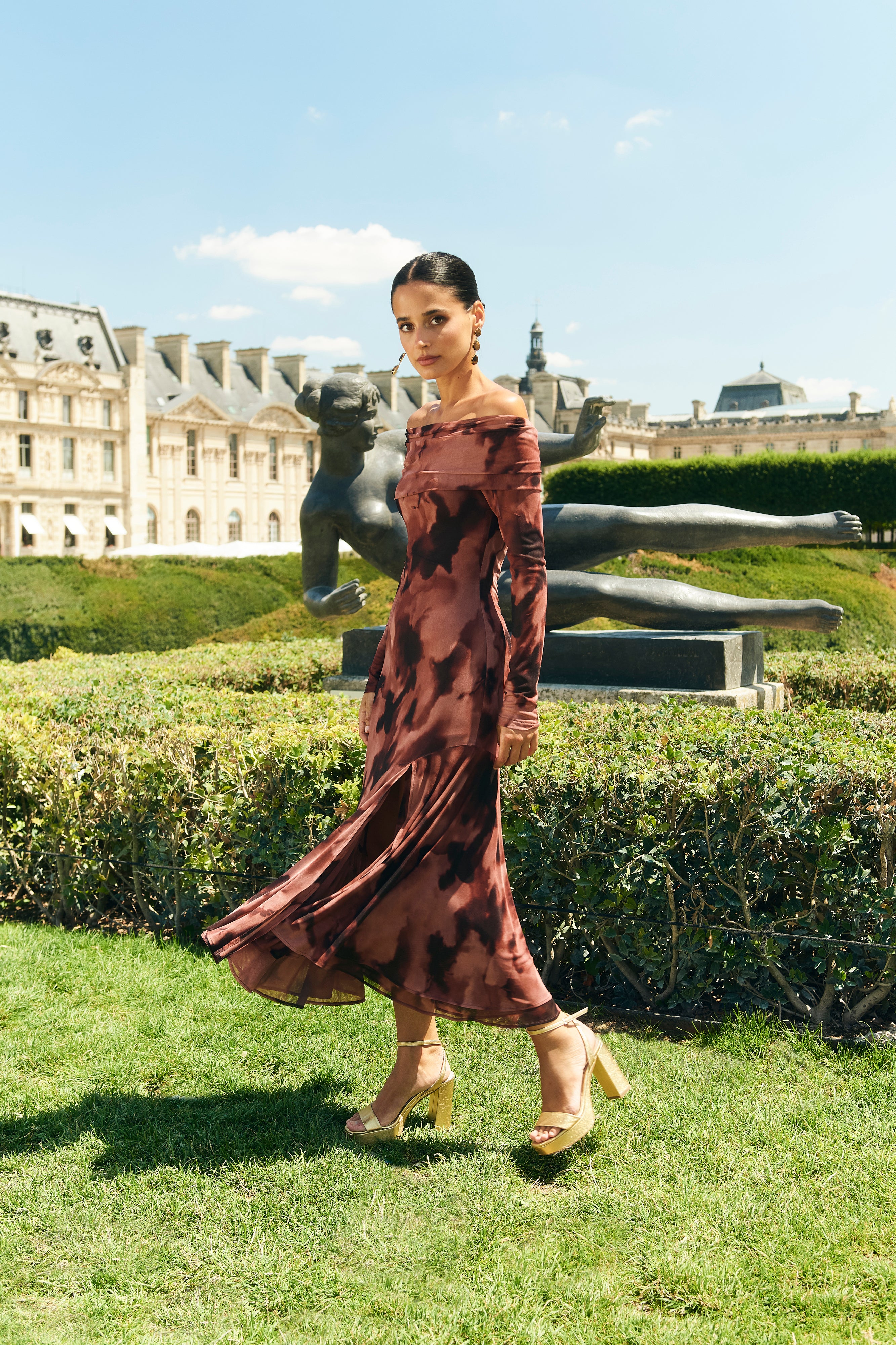 Brown Printed Mindi Dress