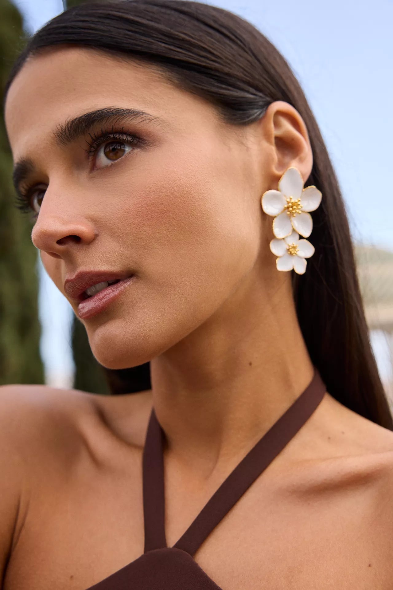 Miphai Pendientes Blancos Margarita