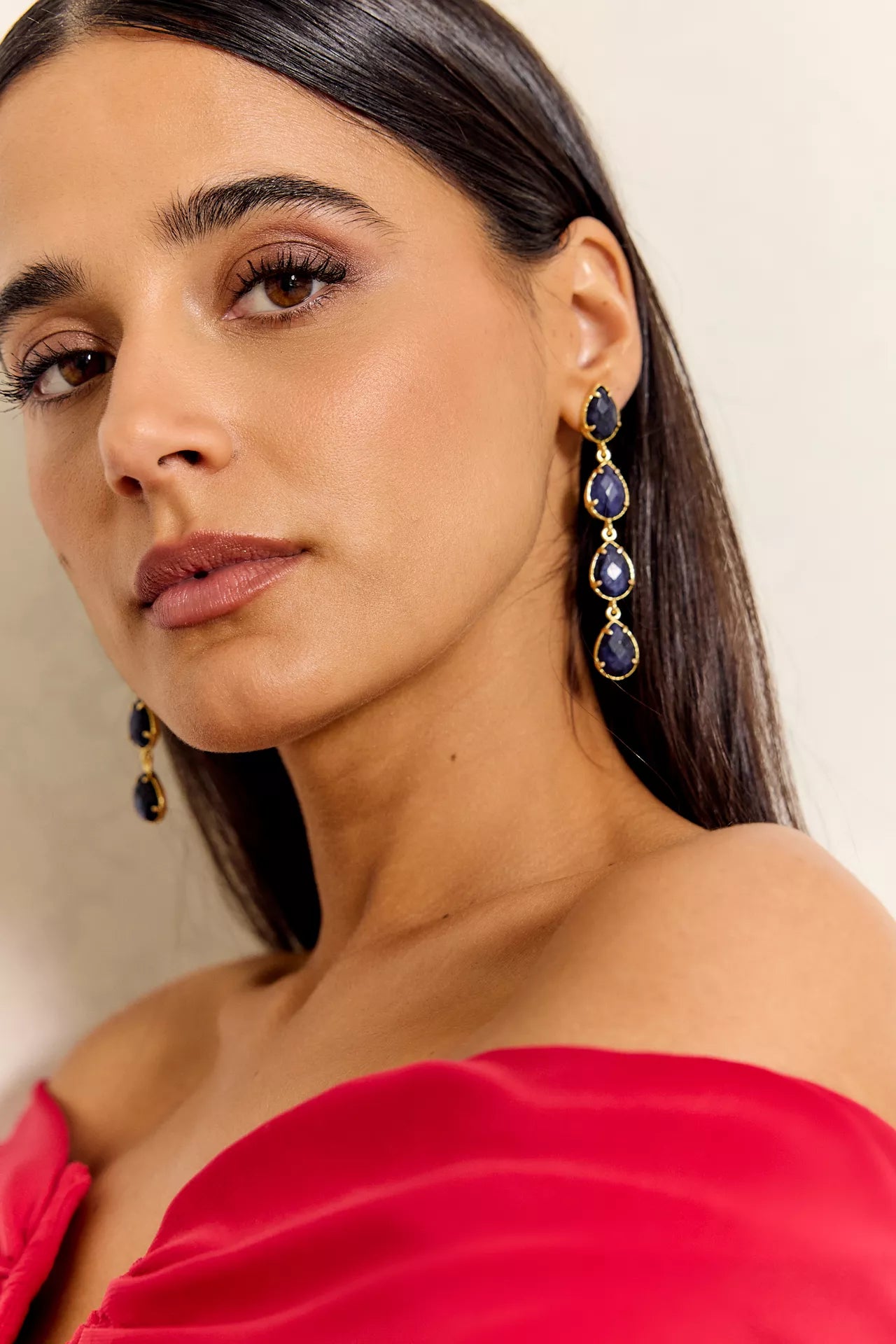 Miphai Pendientes Venus Azul Marino Detalle