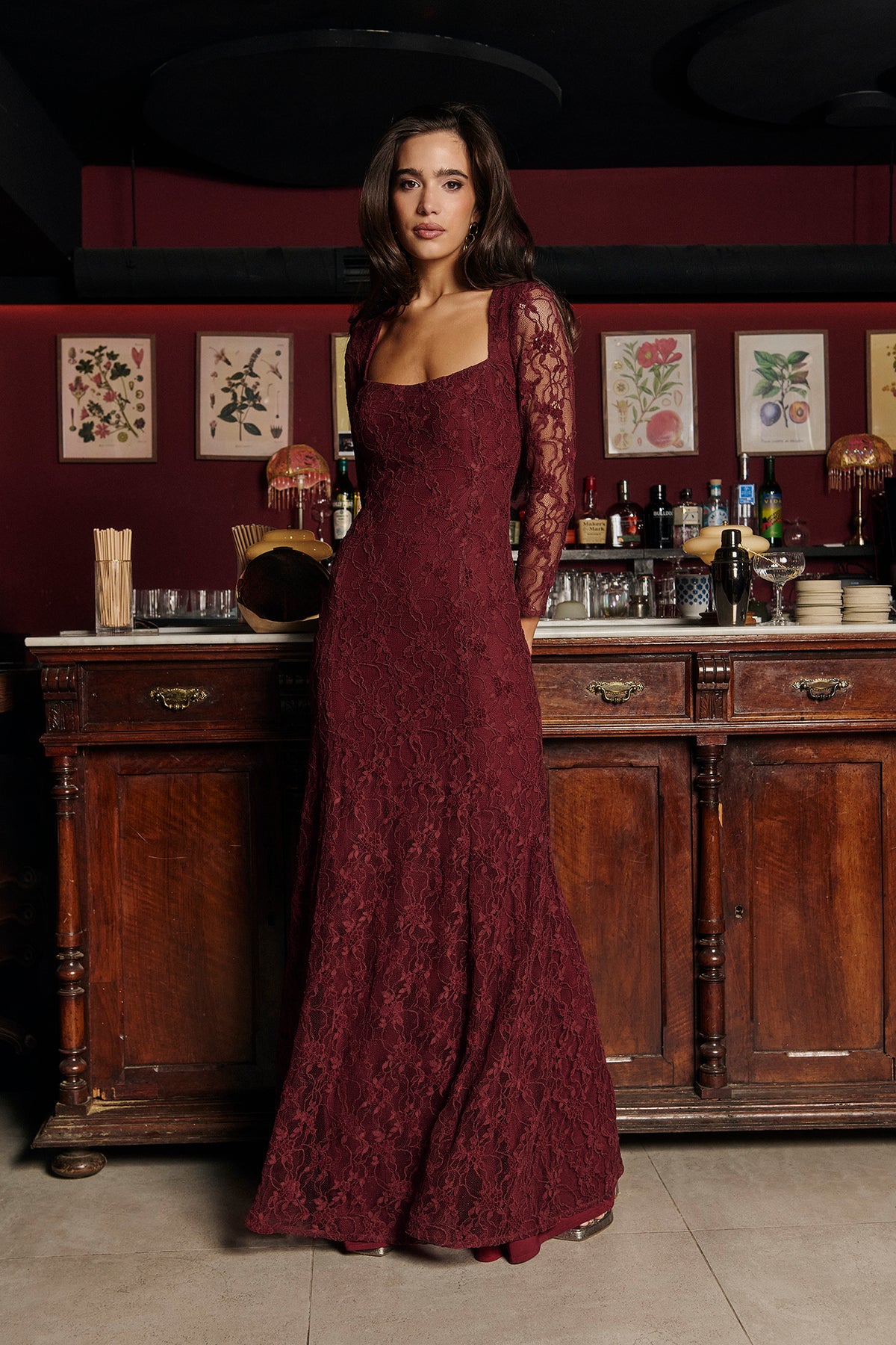 Miphai Vestido Chérie Granate Fiesta Mirada