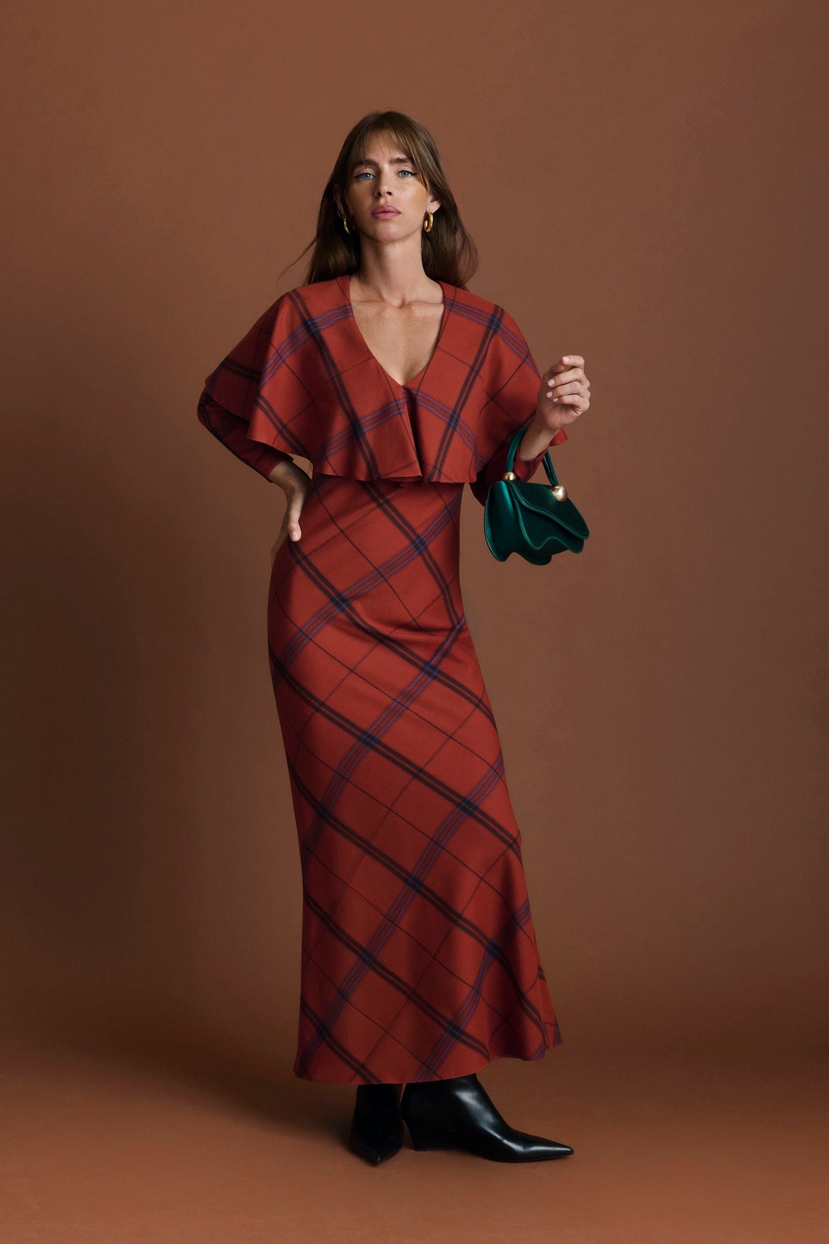 Miphai Vestido Ember Cuadros Caldera Casual Frente