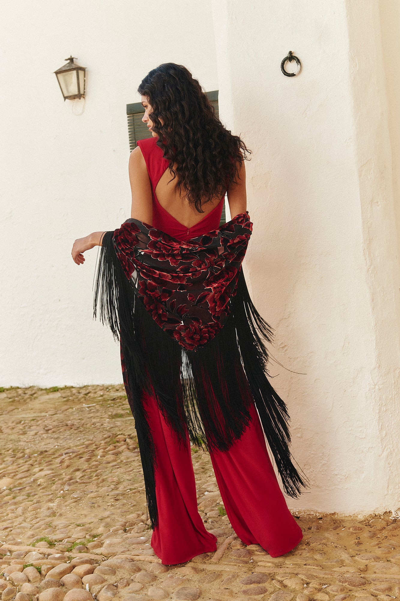 Miphai_Mantón_Ólea_Estampado_Burdeos_Invitada