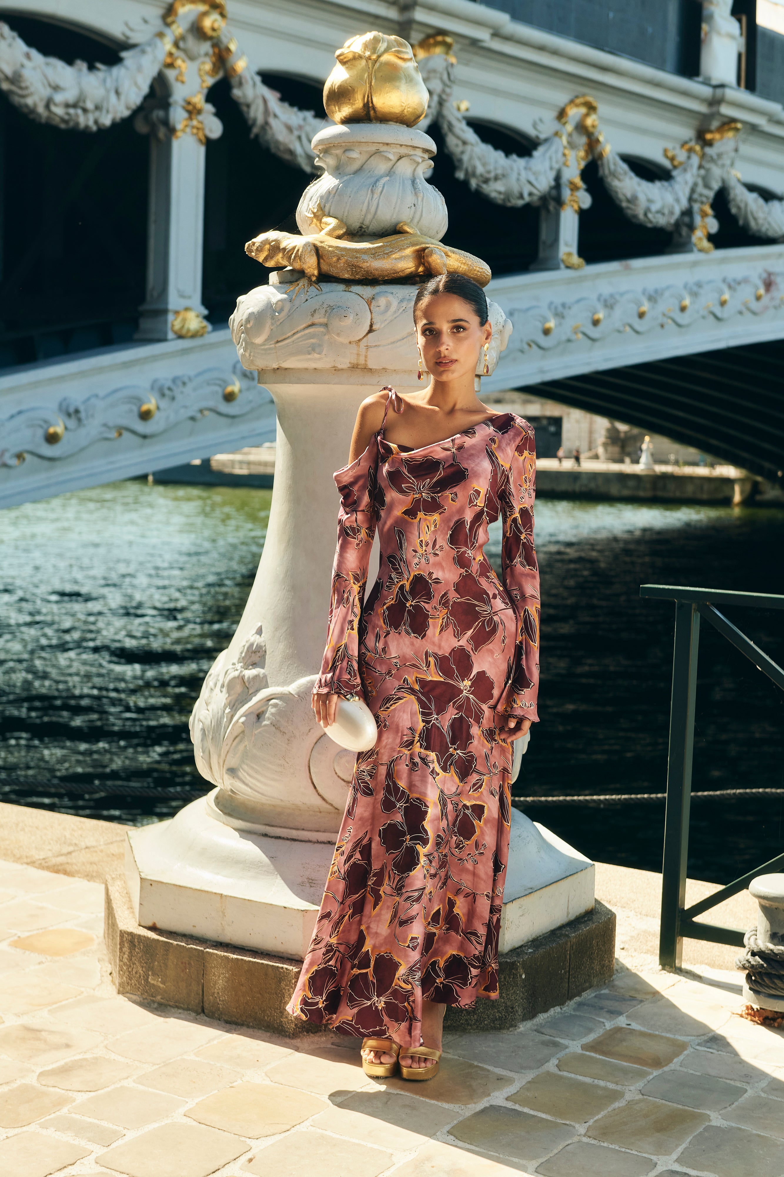 Robe rose imprimée Nadine