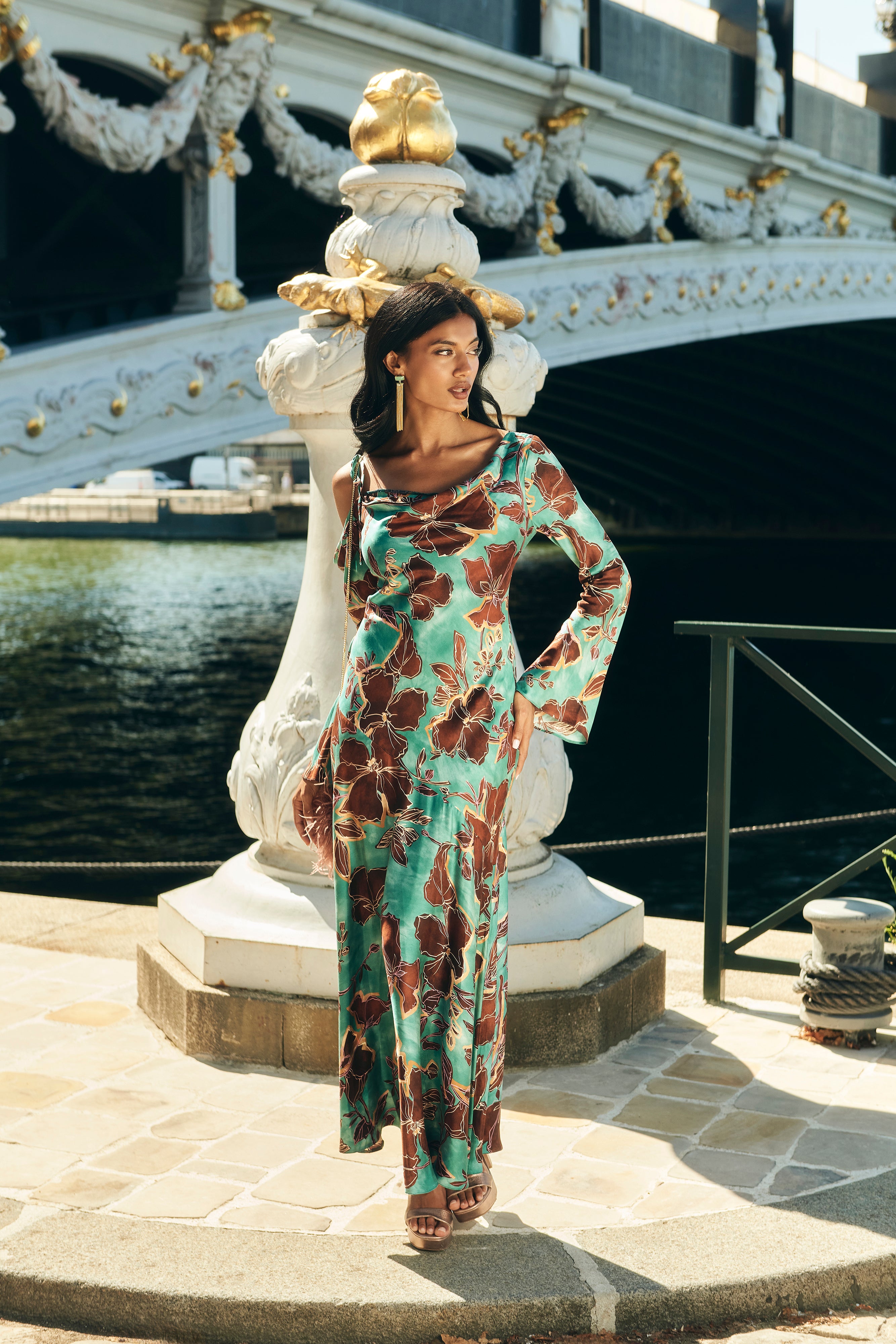 Robe Nadine à imprimé turquoise