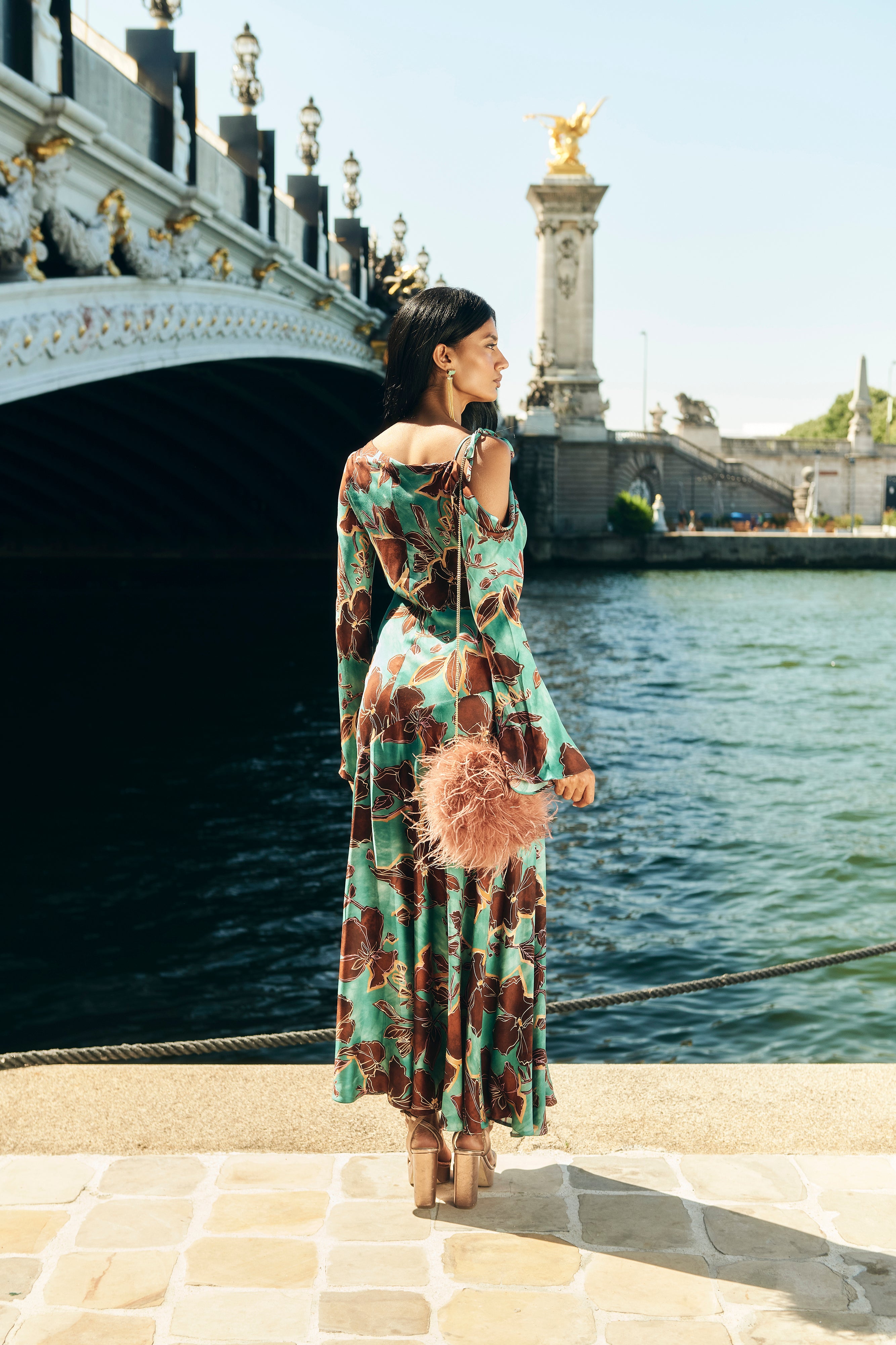 Nadine Turquoise Print Dress