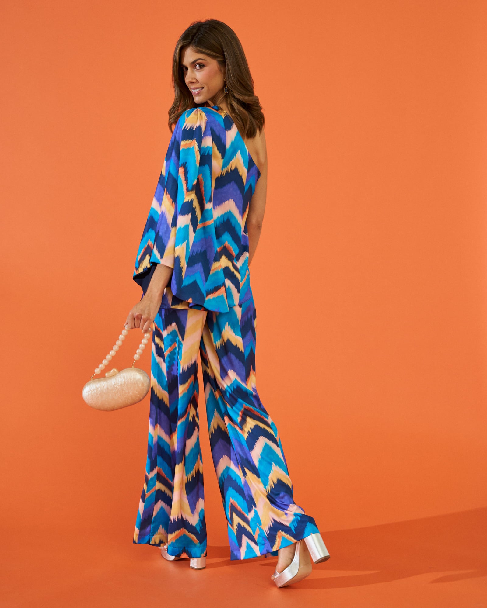 Pantalón fiesta evento Triana Étnico tiro alto pata de elefante