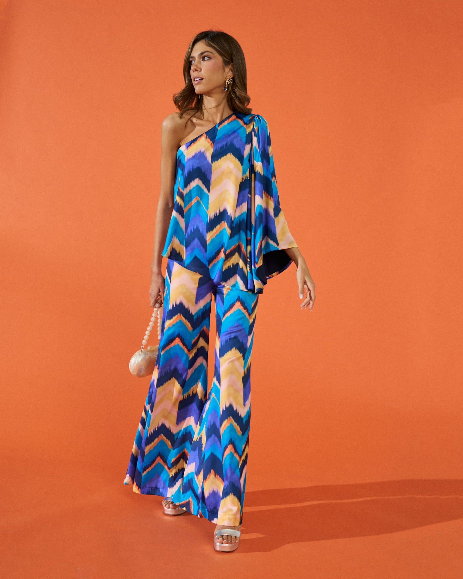 Pantalón fiesta evento Triana Étnico tiro alto pata de elefante