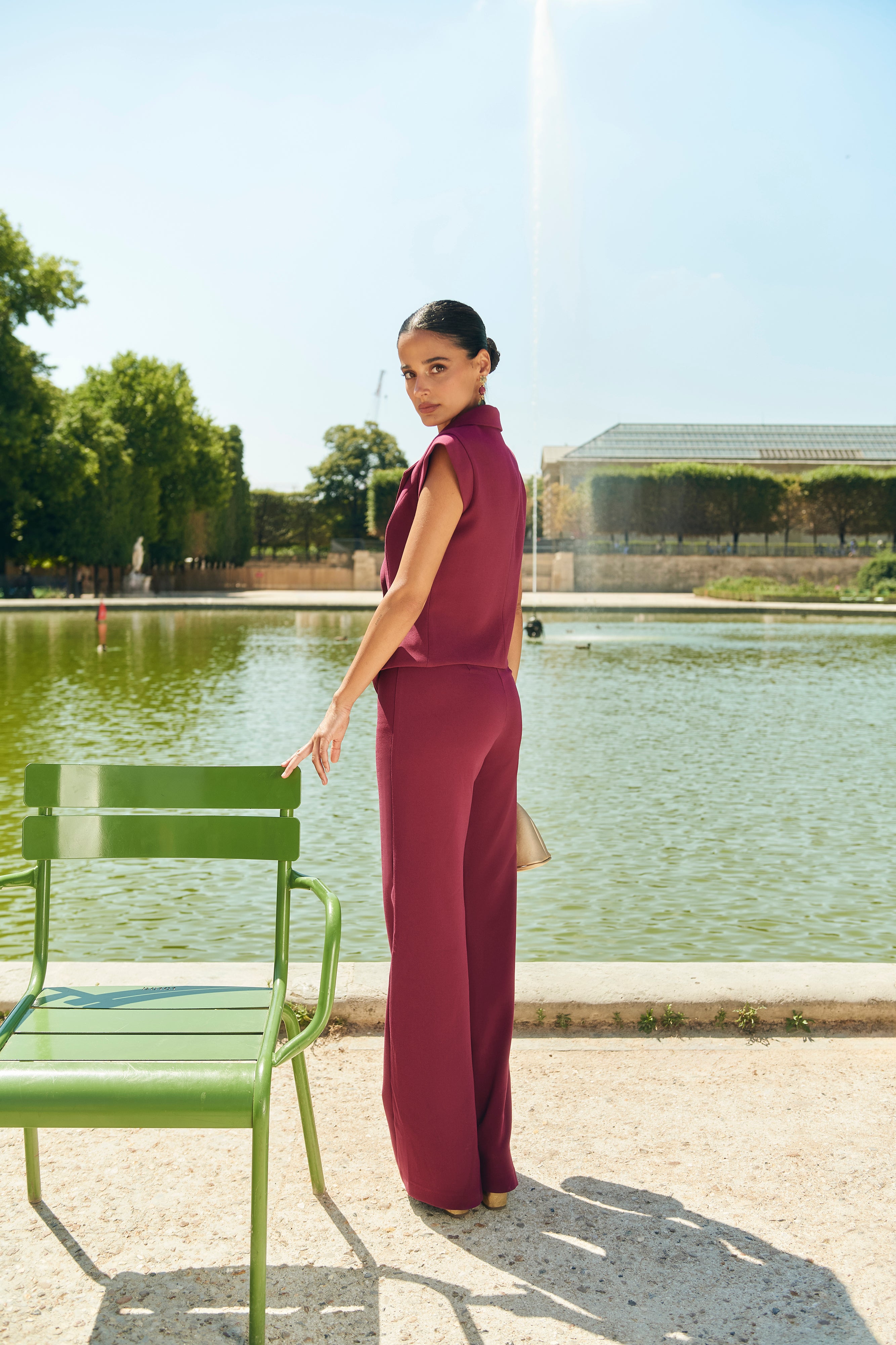 Pantalon aubergine Alexandra