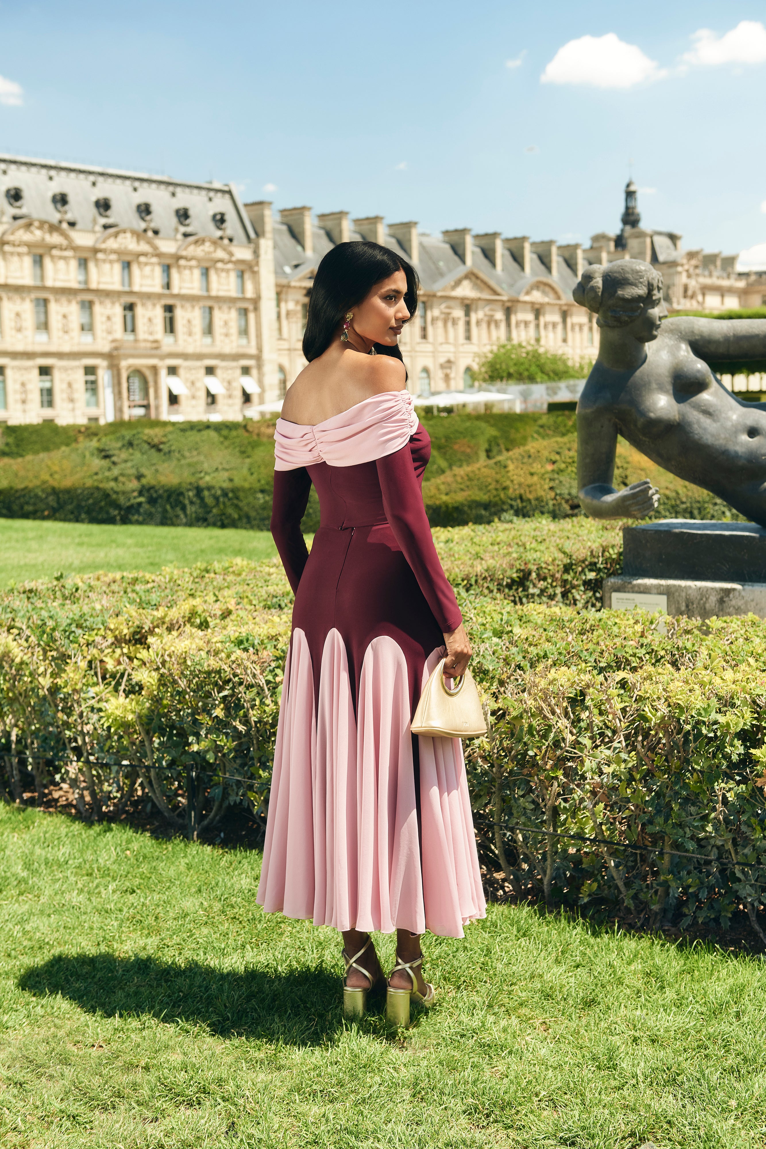 Top Gia Bicolor Granate y Rosa