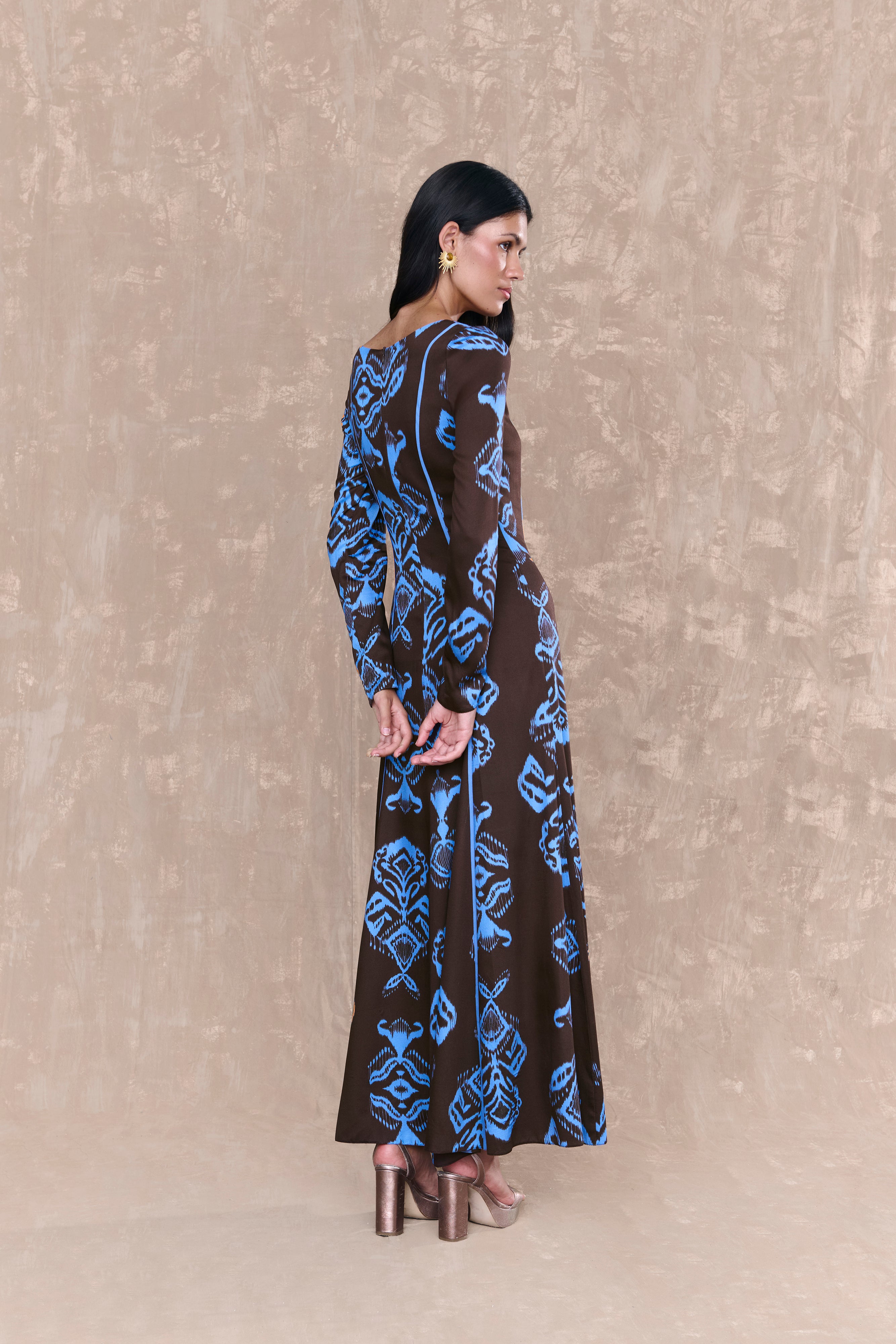 Aline Brown Printed Dress