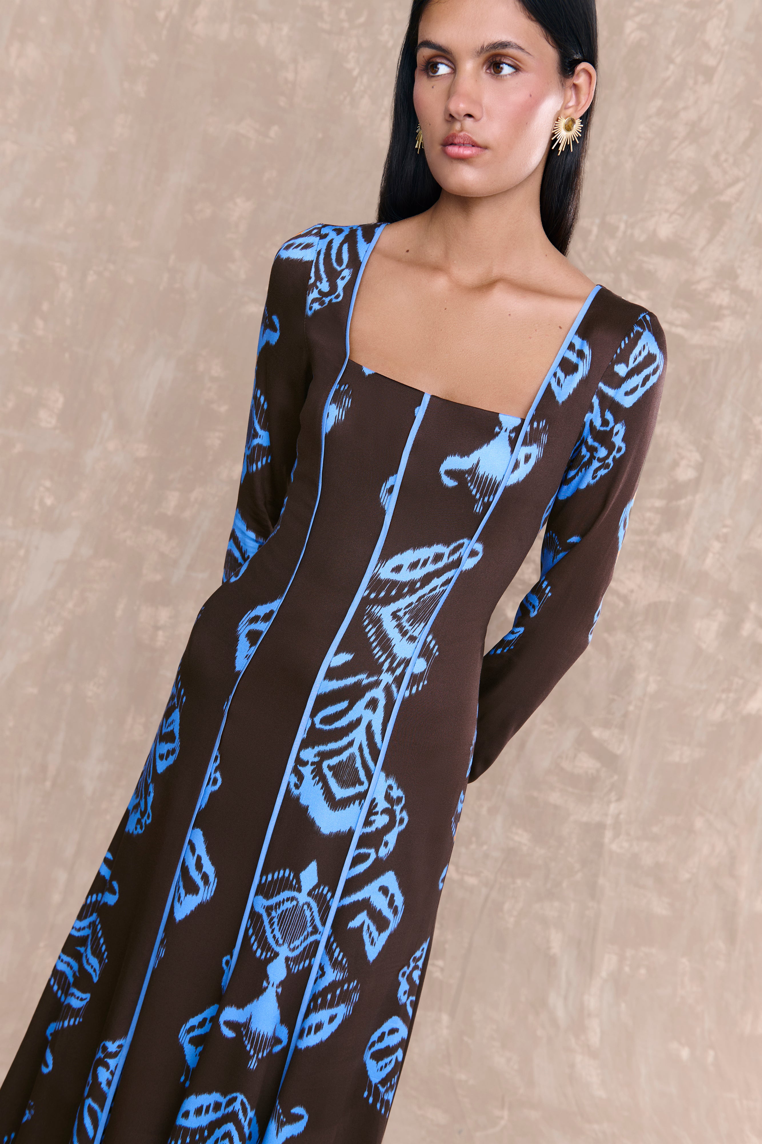 Aline Brown Printed Dress