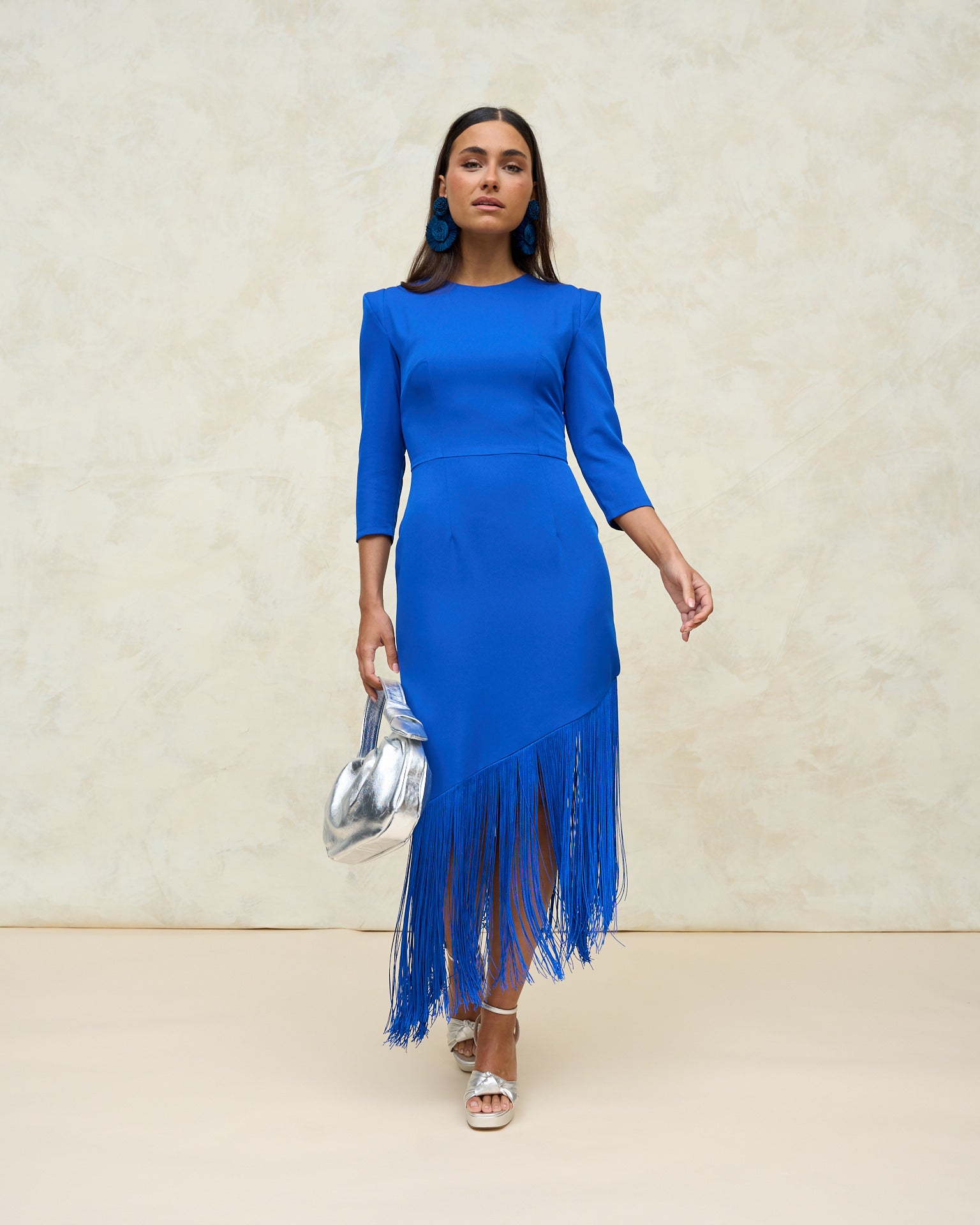 Vestido Asimétrico Antonia Azul Eléctrico · Miphai