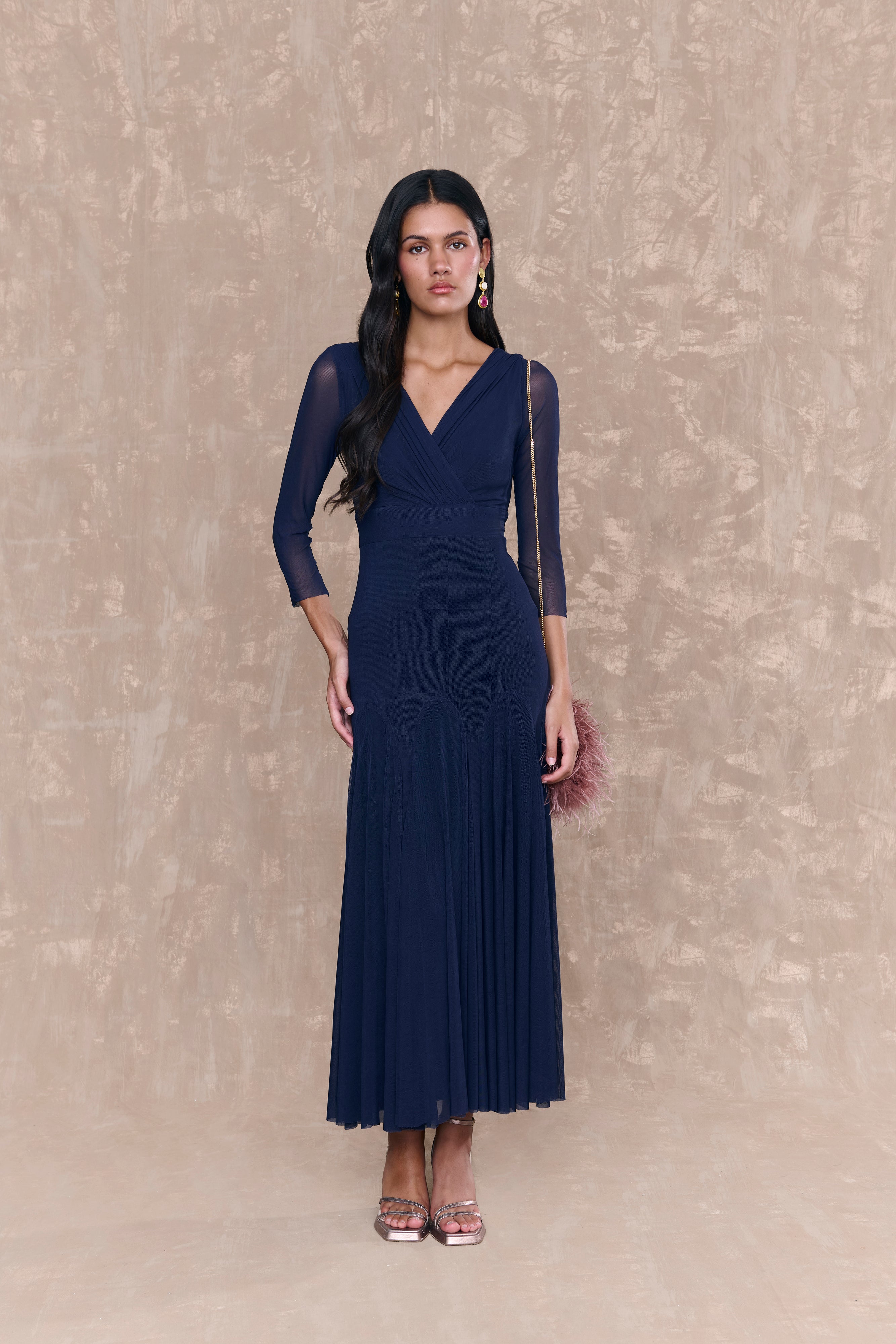 Navy Blue Wool Dress