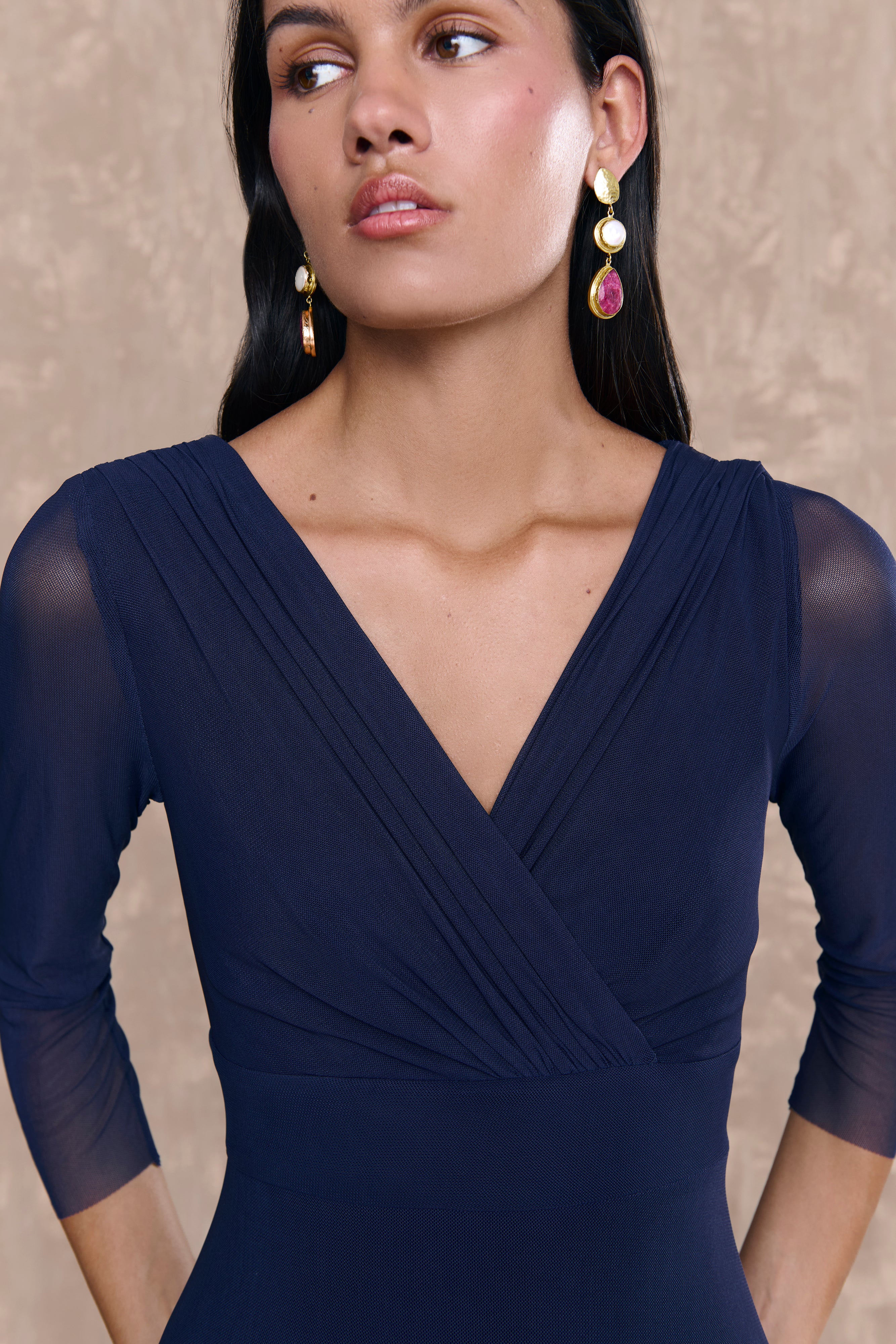 Navy Blue Wool Dress