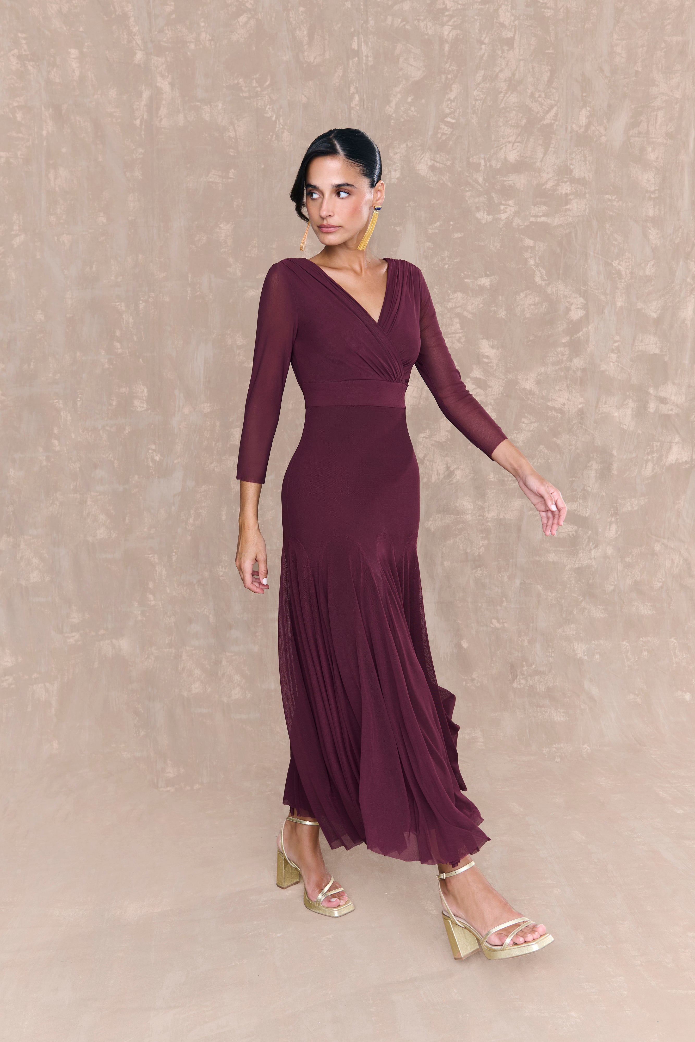 Aubergine Wool Dress