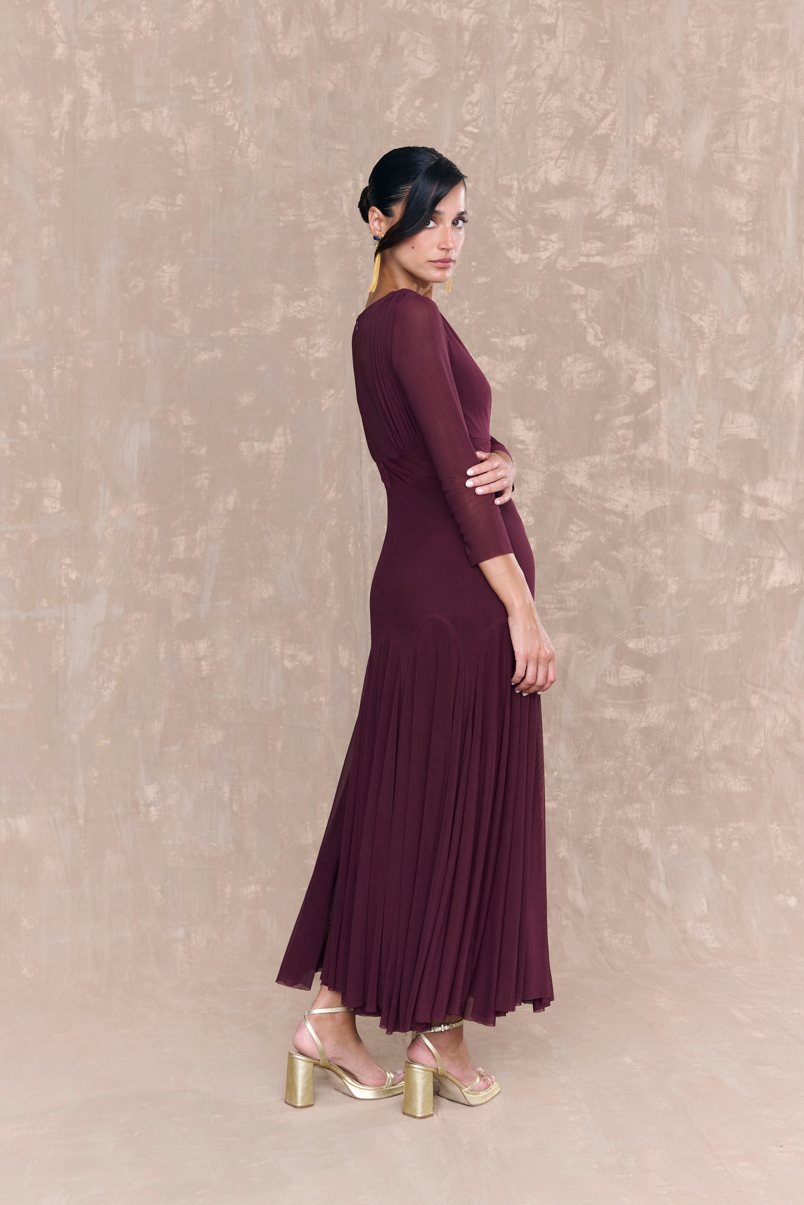 Vestido Lana Berenjena