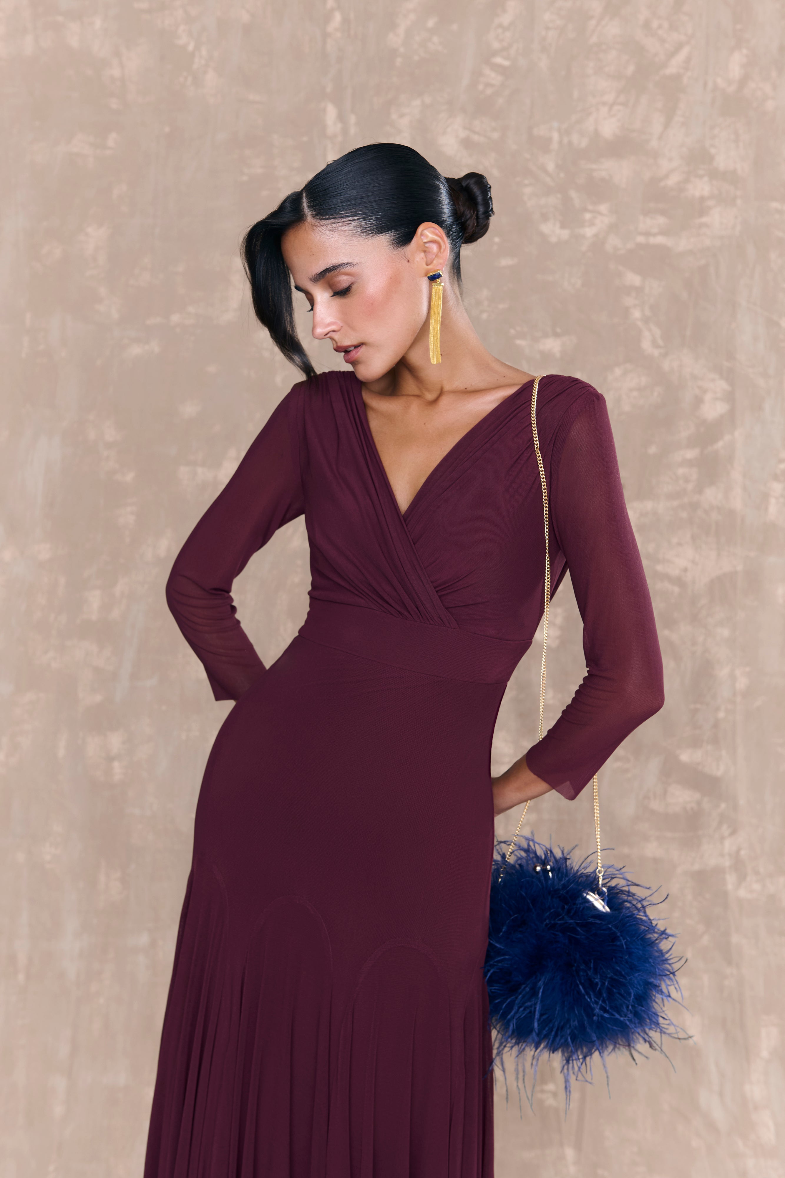Aubergine Wool Dress