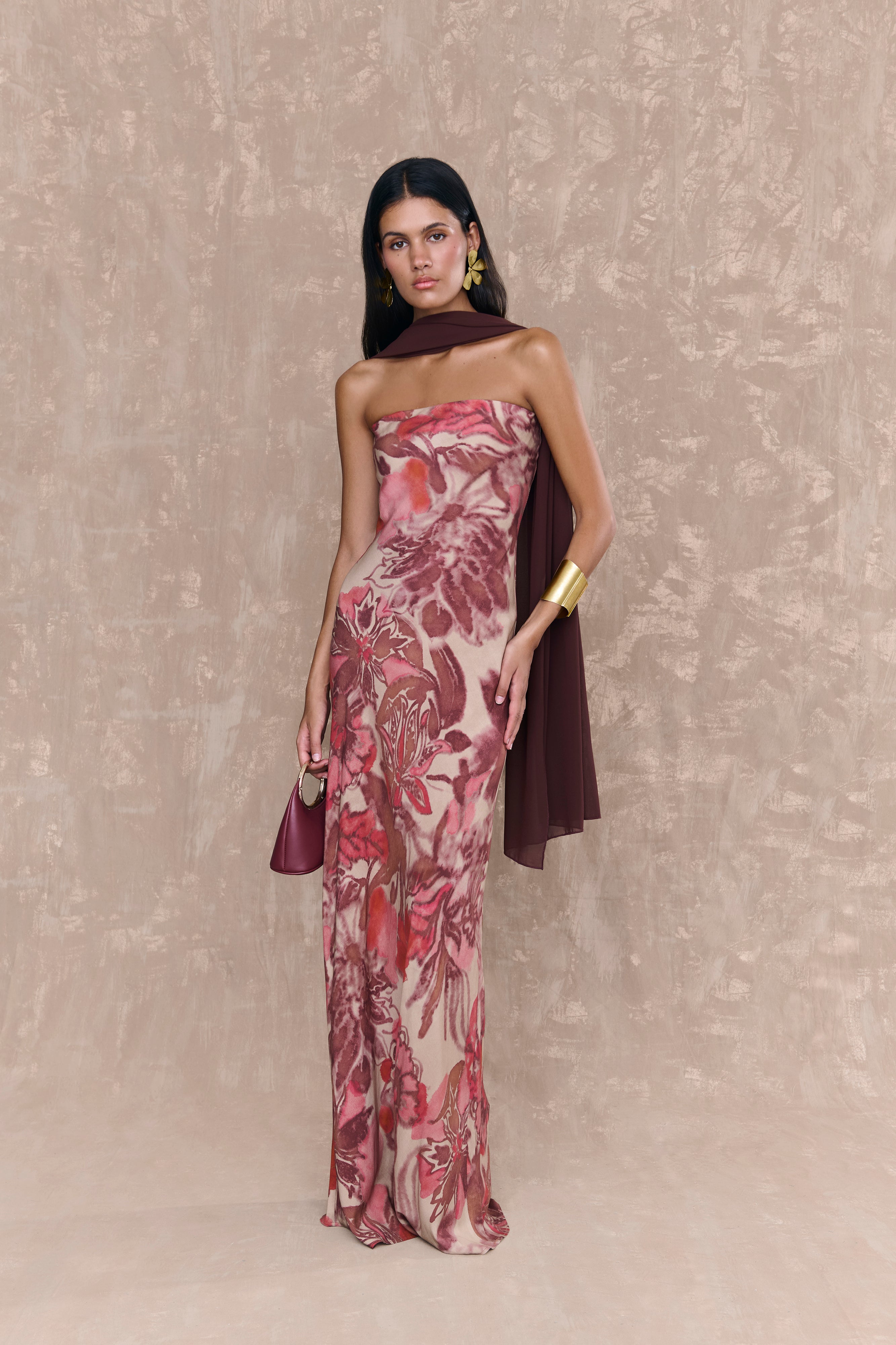 Robe Zoe rose à imprimé floral