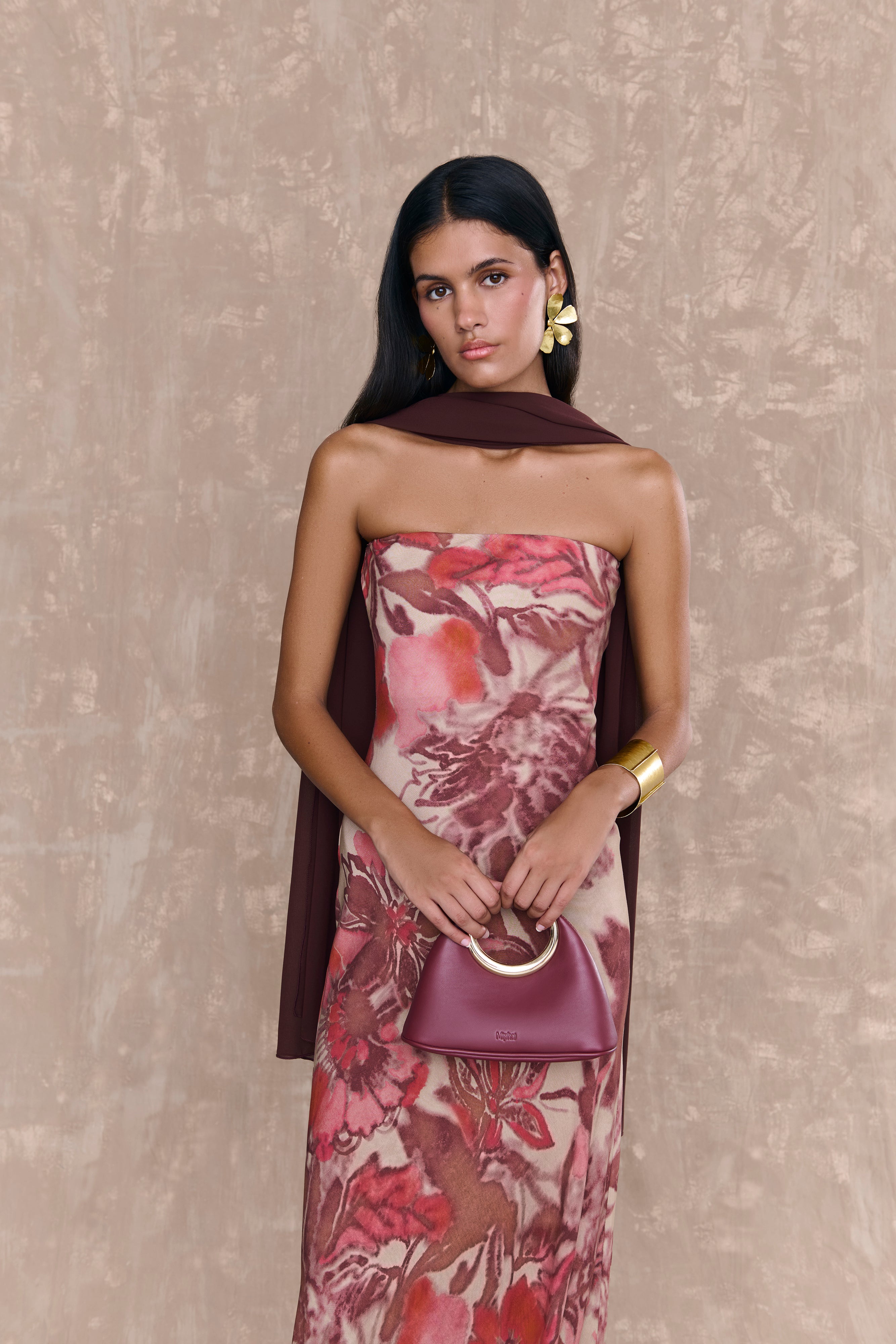 Robe Zoe rose à imprimé floral