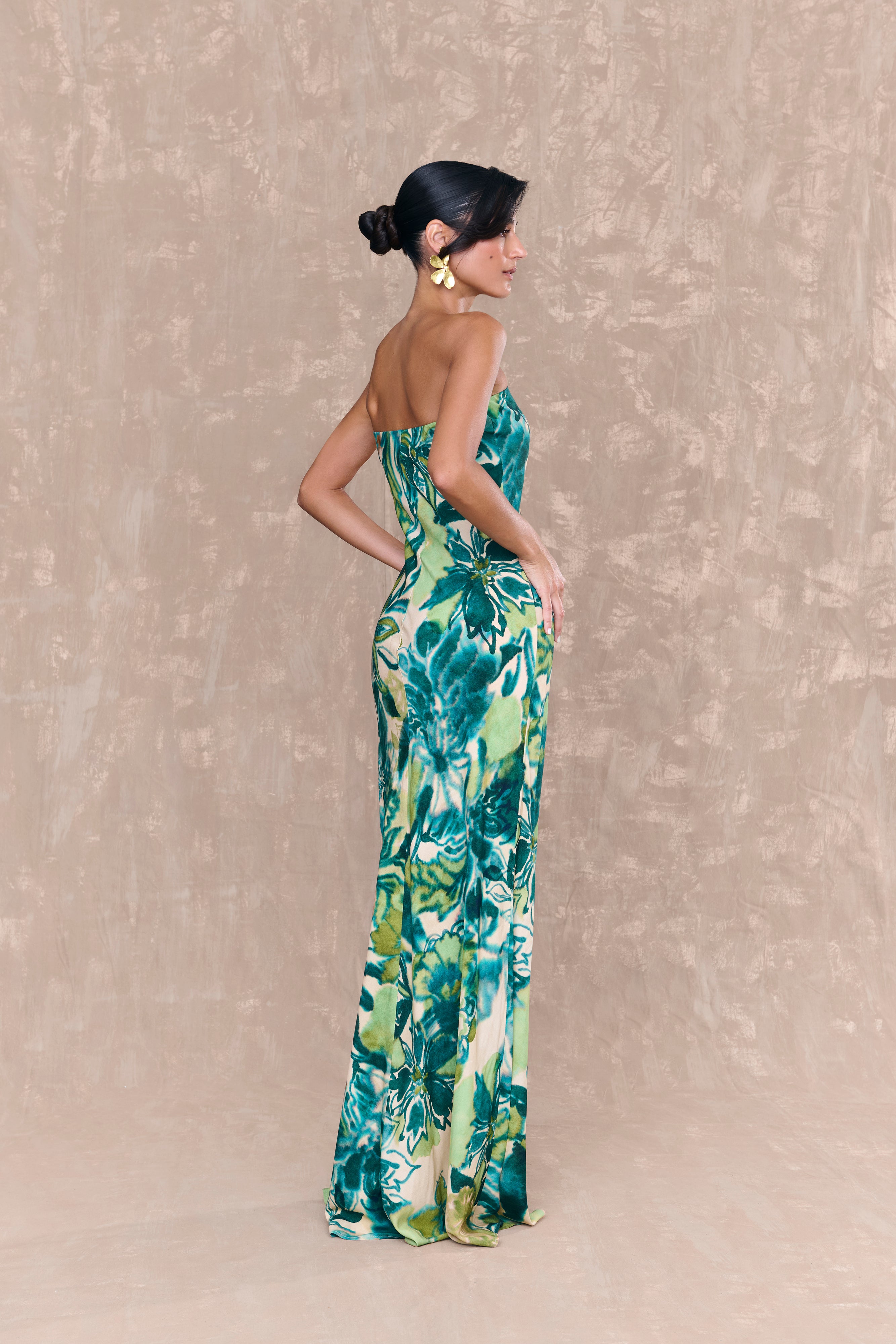 Zoe Green Floral Print Dress