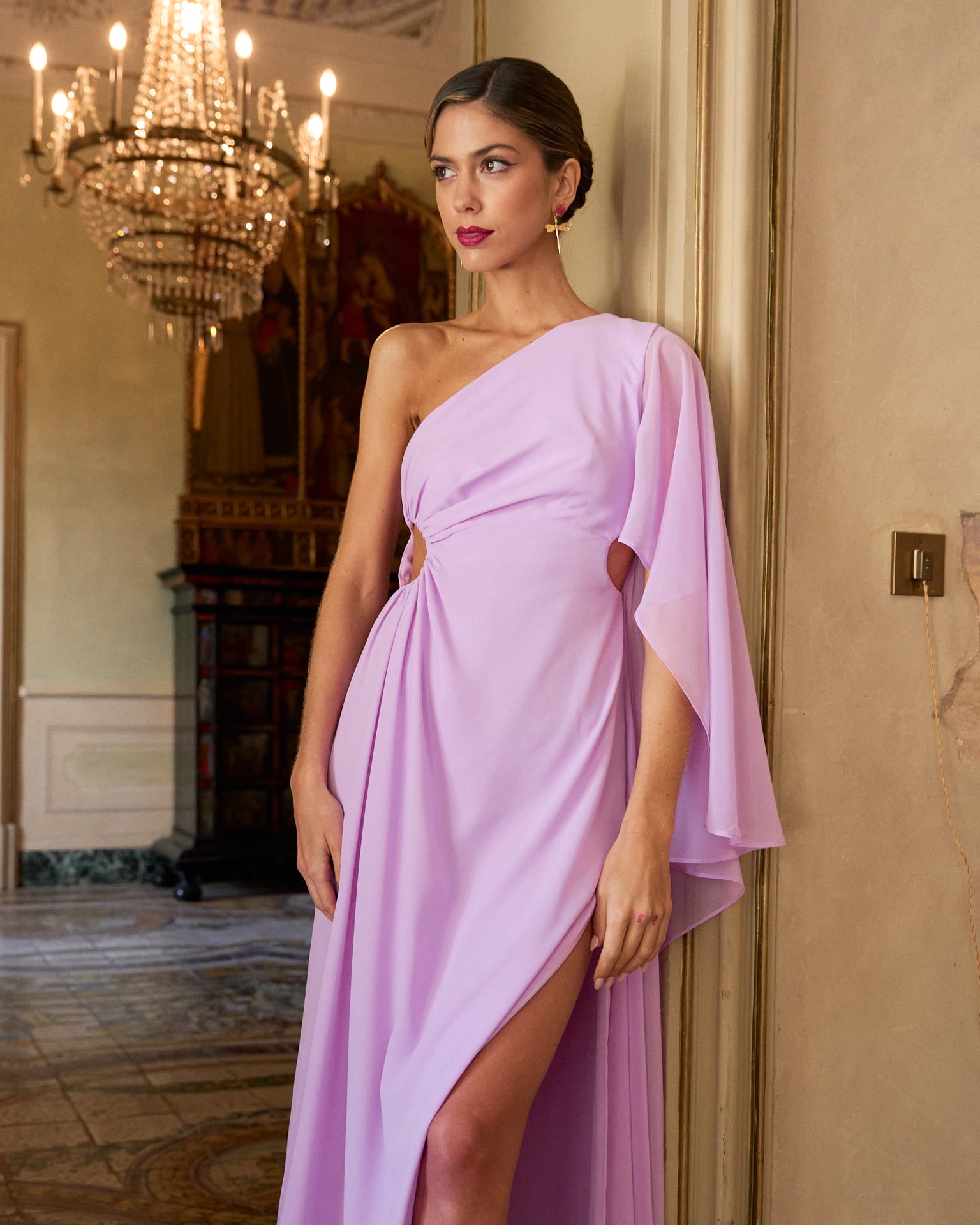 Vestido Valentina Malva Largo Invitada Eventos Miphai
apoyada