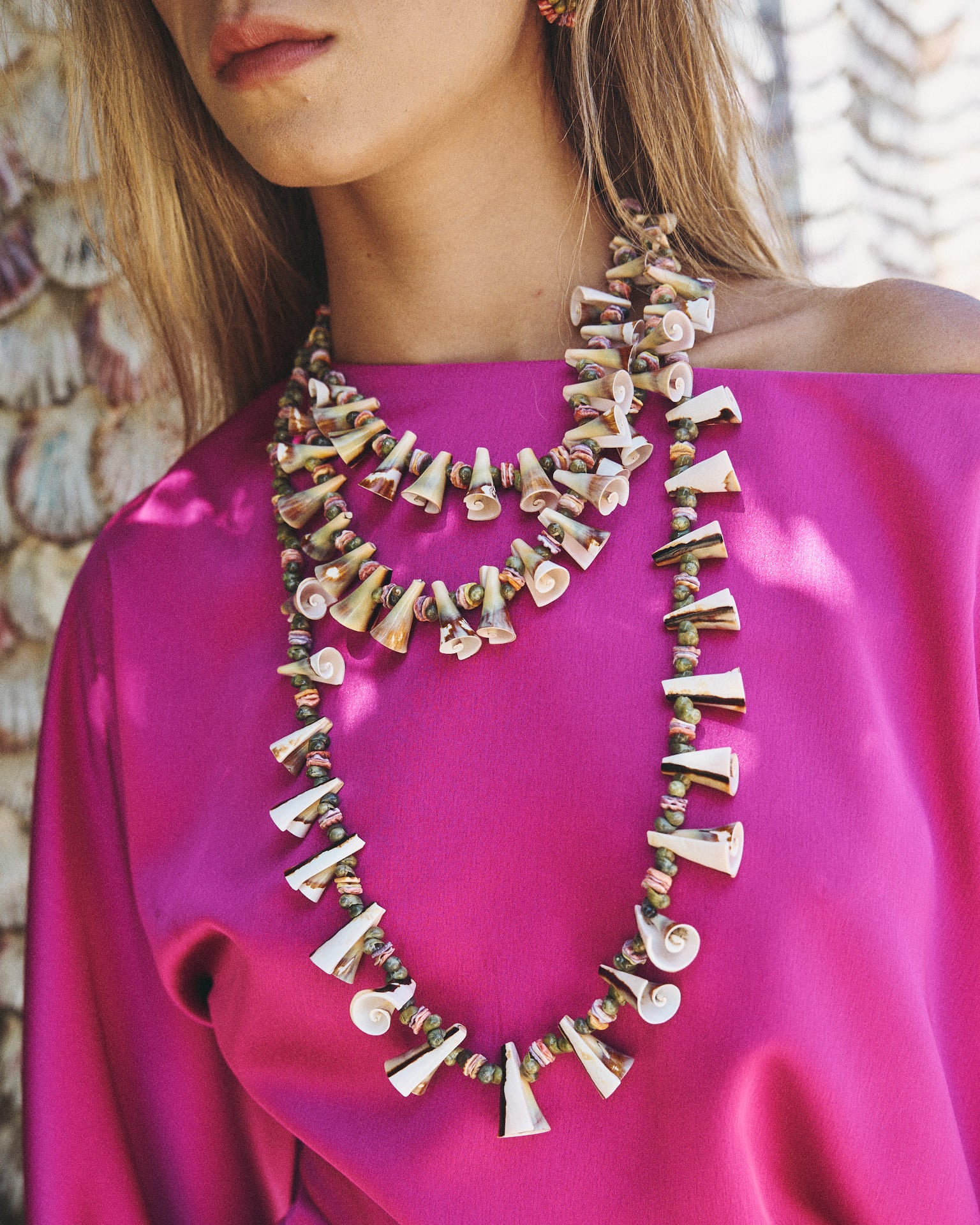 Accesorio collar doble Invitada Atlántico Collar de fiesta caracolas