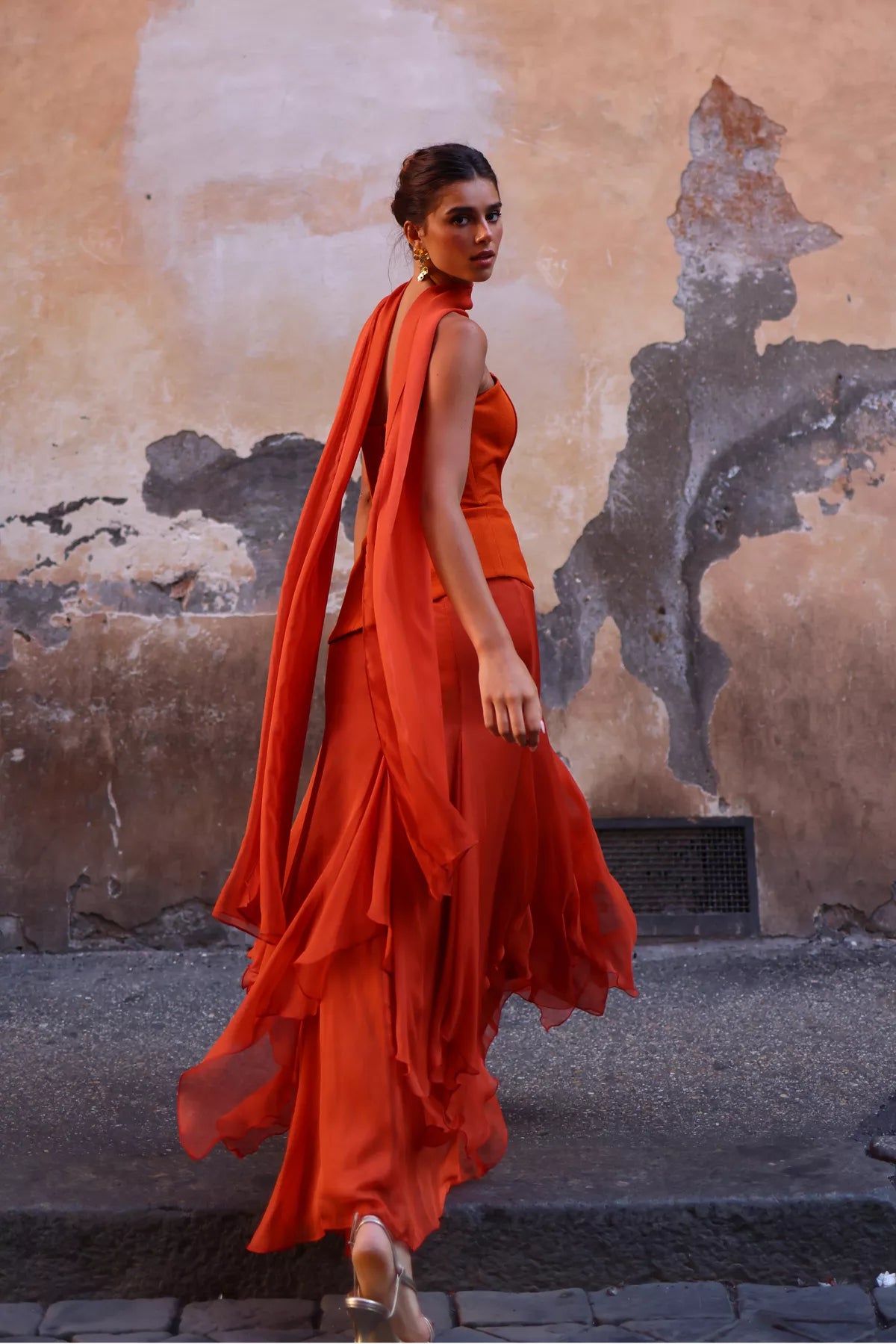 Falda Petali Naranja