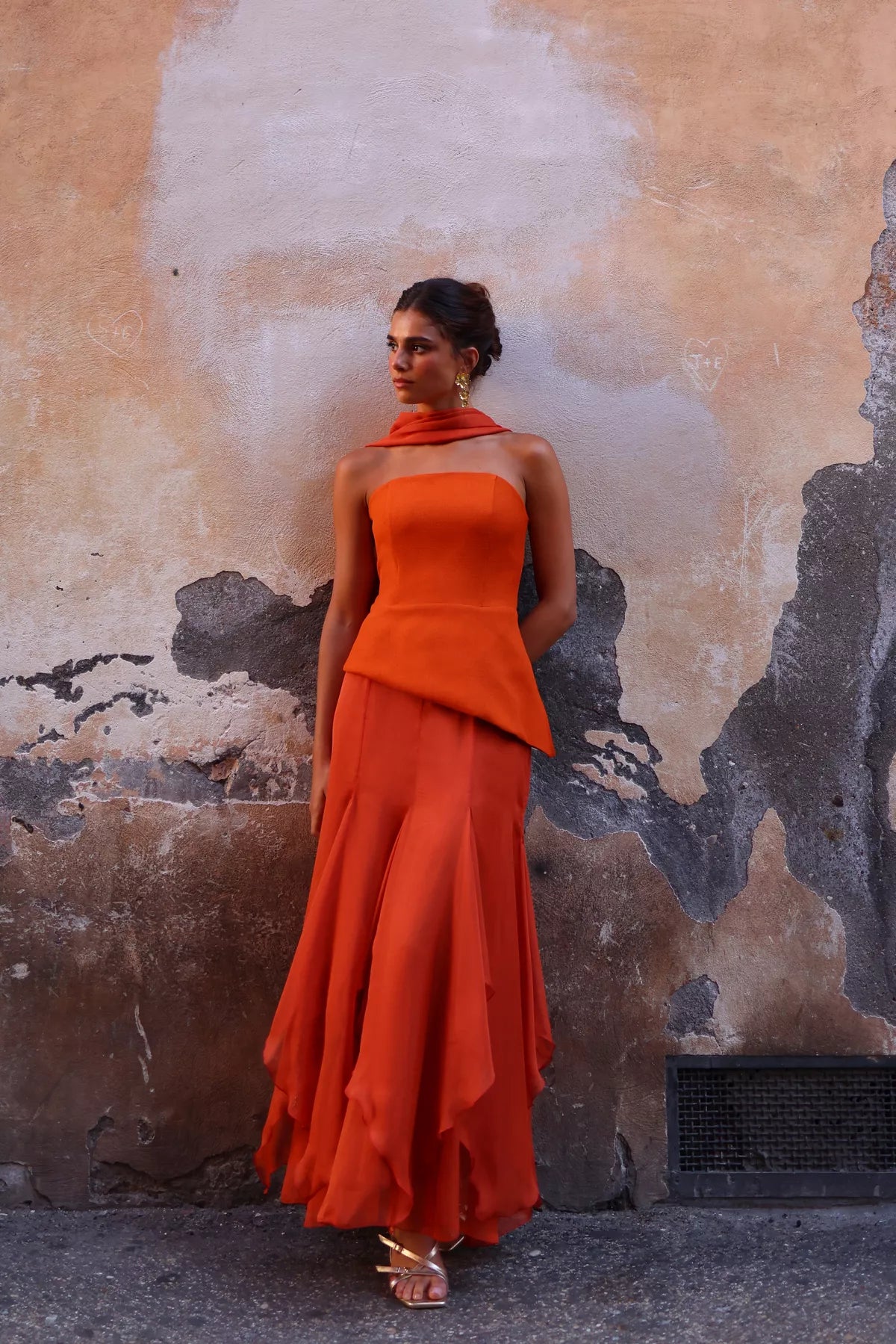 Falda Petali Naranja