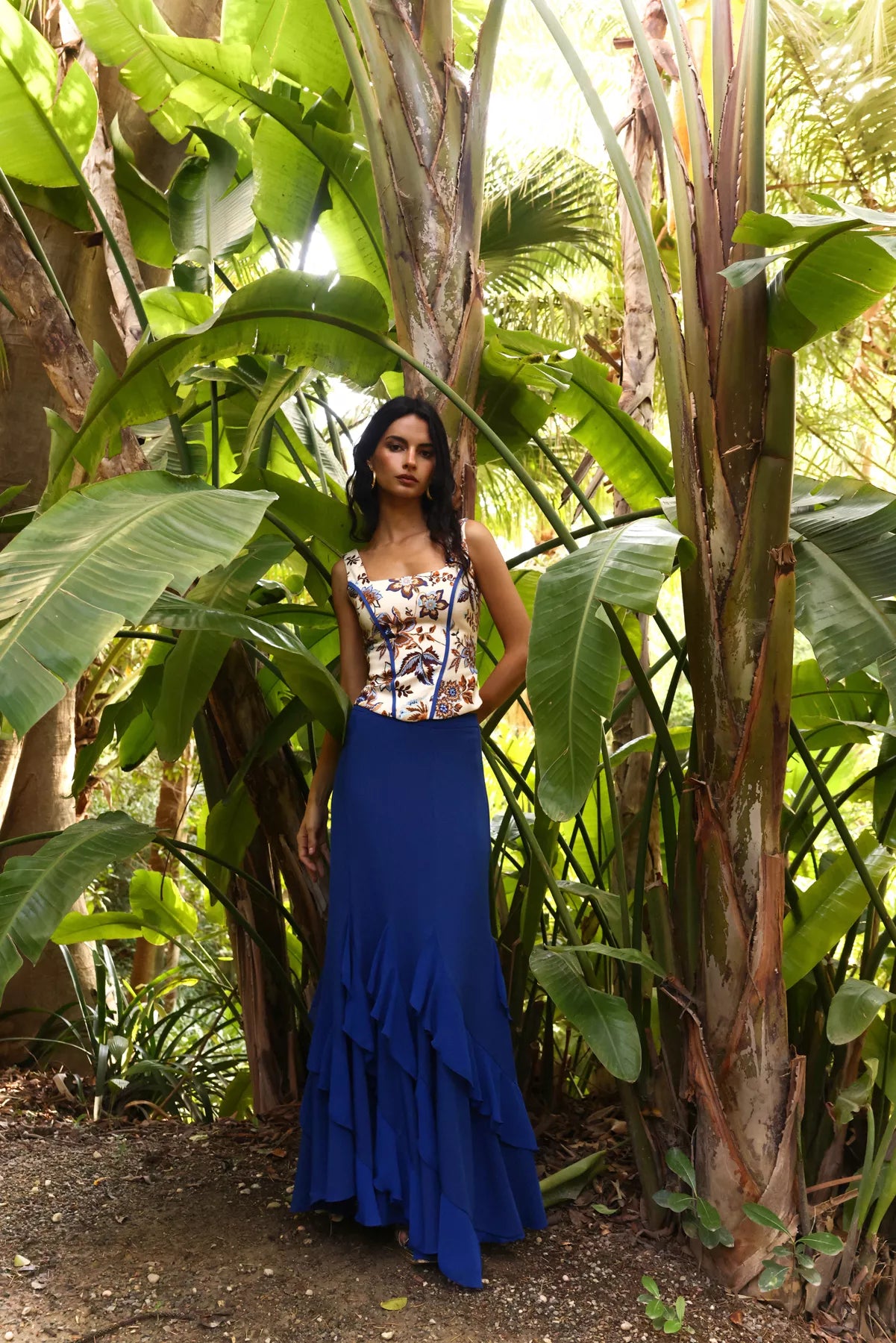MIPHAI Falda Samara Azul Invitada