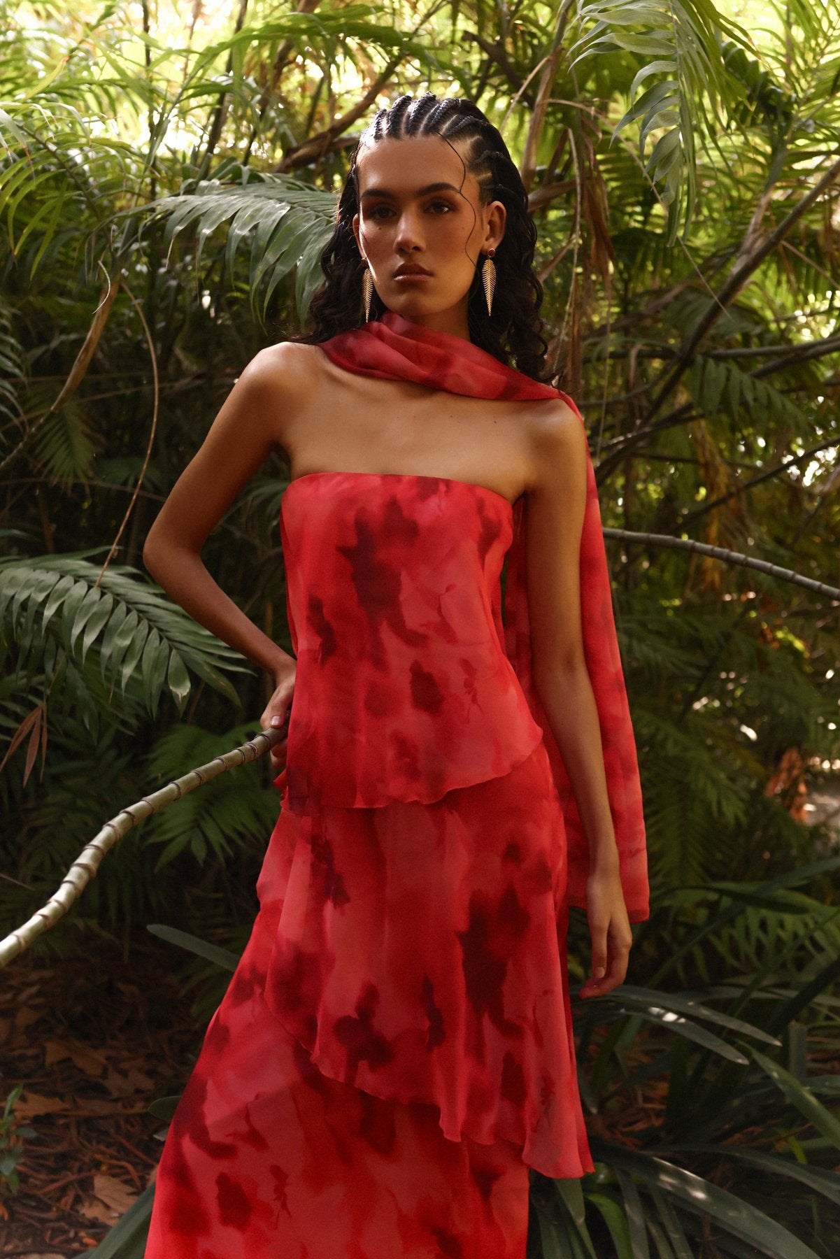 MIPHAI Vestido Karol Estampado Coral Invitada