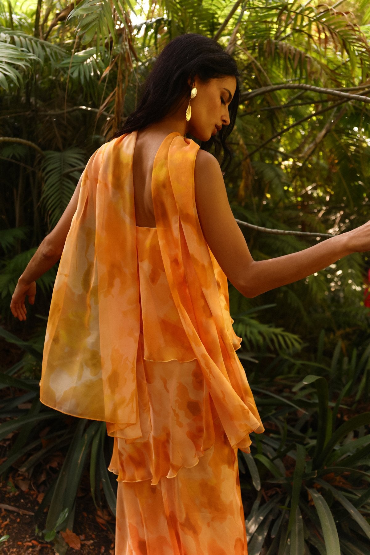 MIPHAI Vestido Karol Estampado Amarillo Invitada