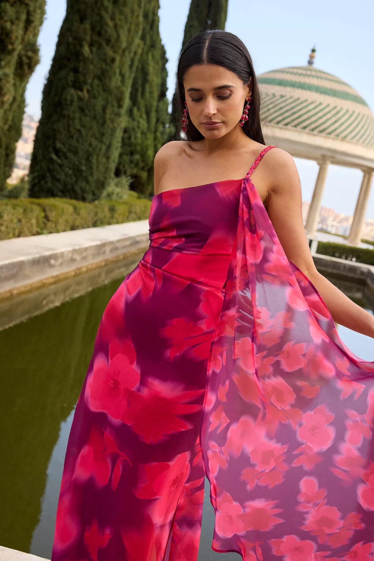 MIPHAI Vestido Loto Estampado Morad Invitada