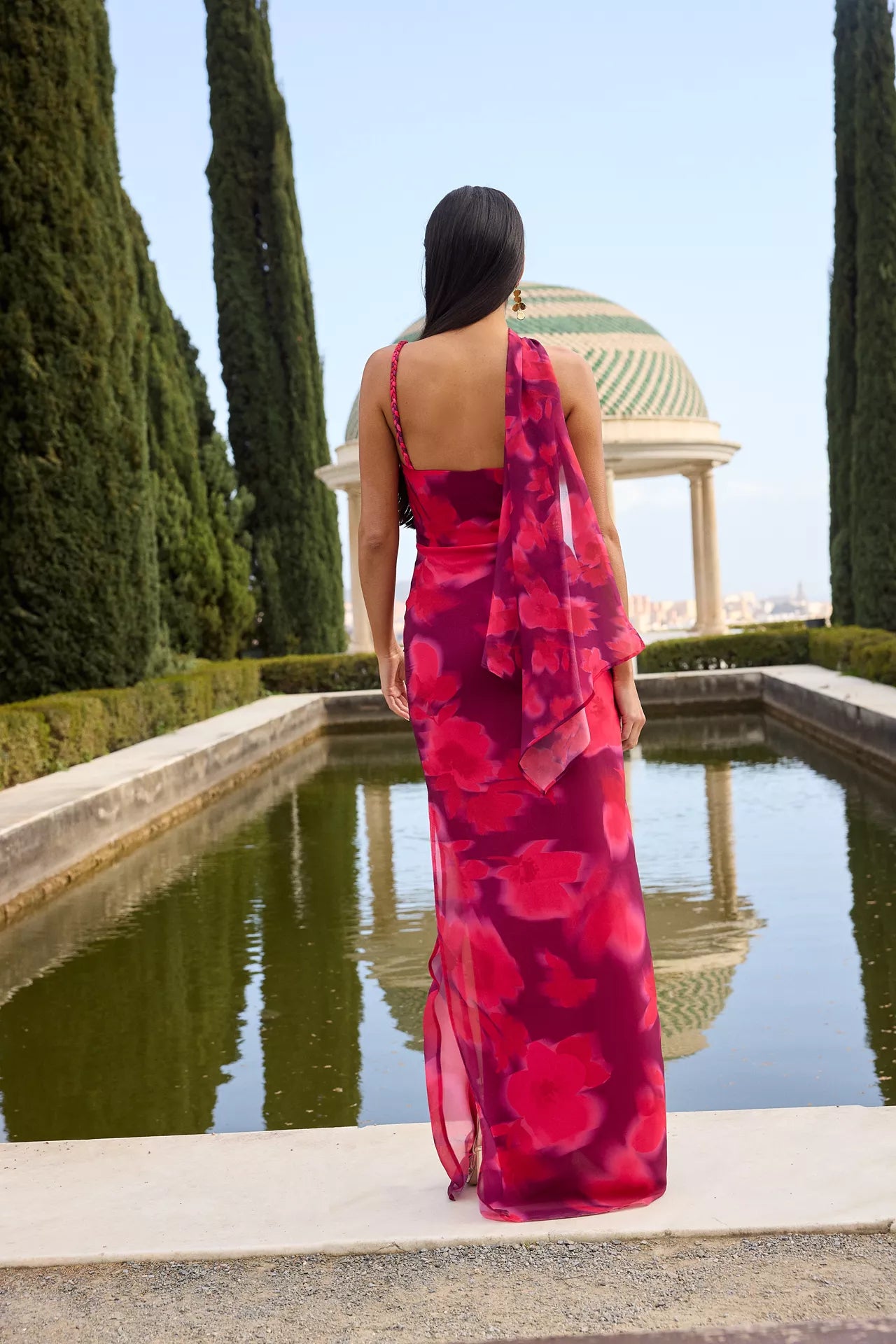 MIPHAI Vestido Loto Estampado Morad Invitada