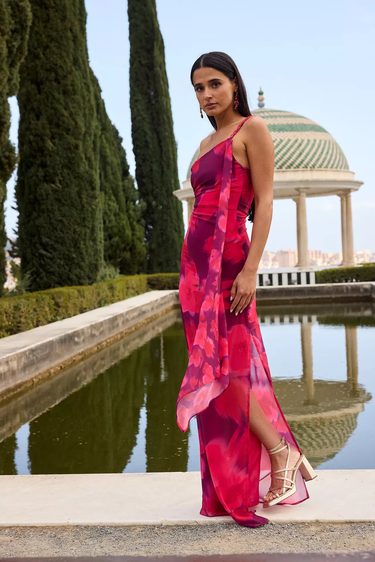 MIPHAI Vestido Loto Estampado Morad Invitada