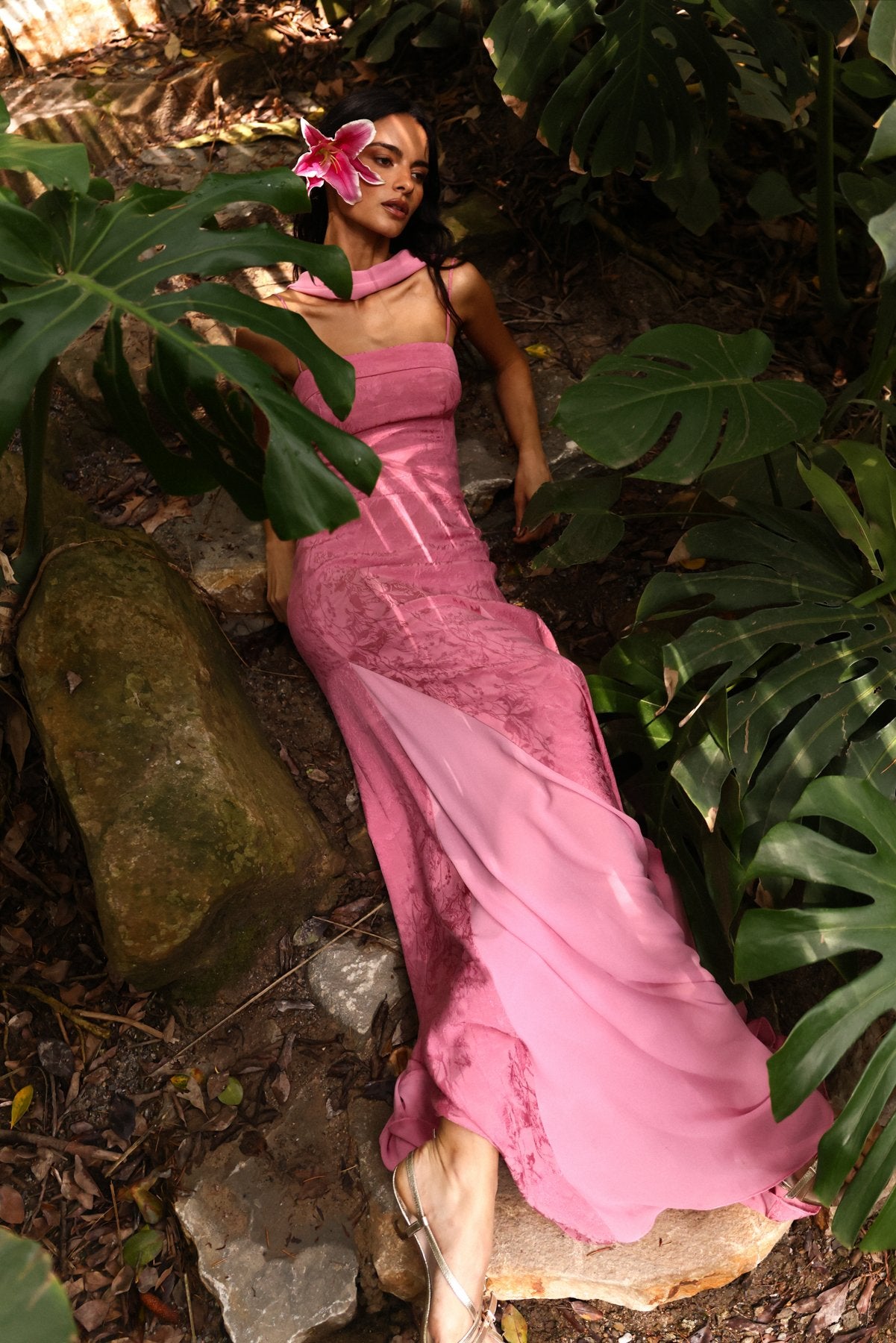 MIPHAI Vestido Tempo Rosa Invitada