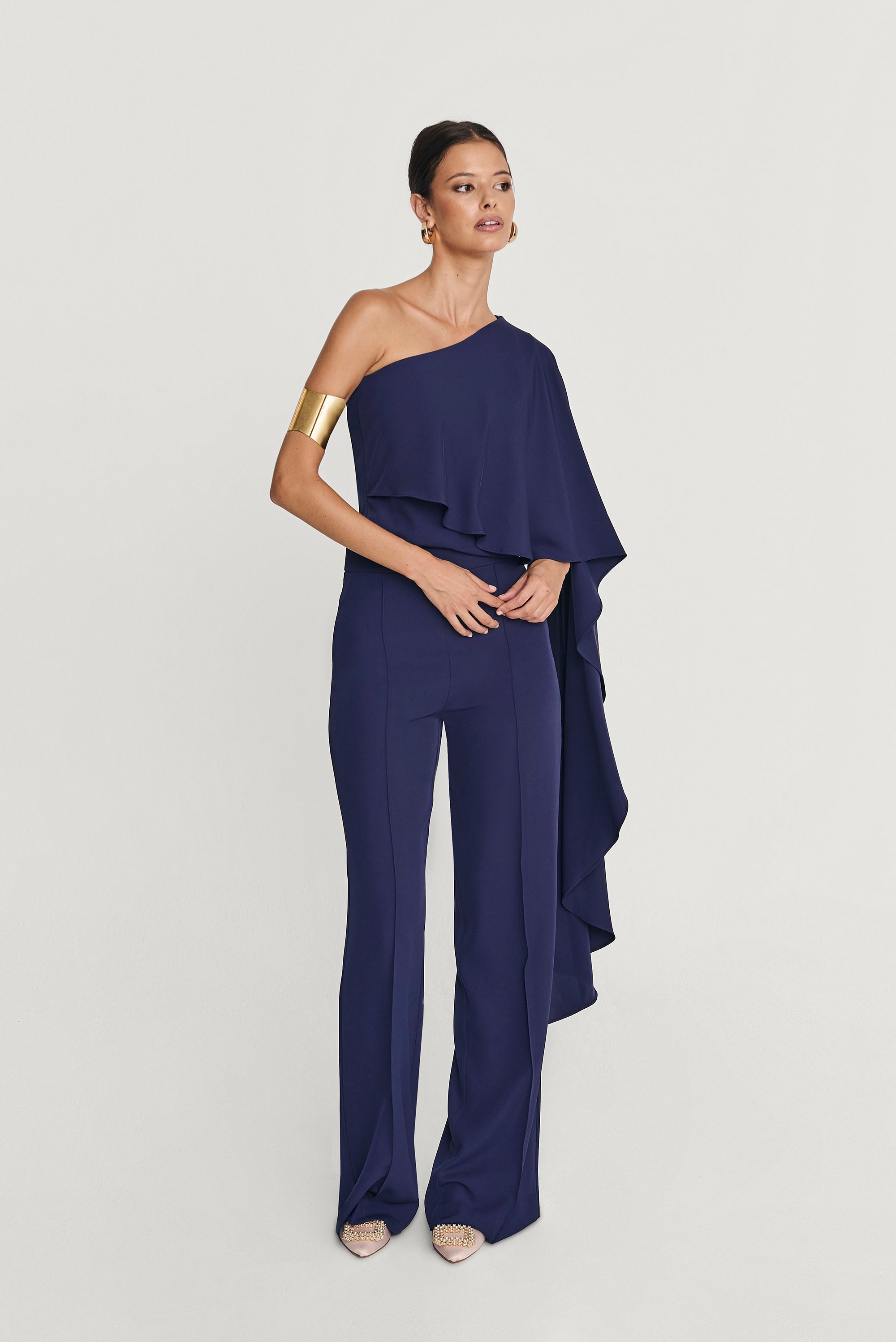 pantalón invitada fiesta marino thai pata de elefante cierre invisible de cremallera