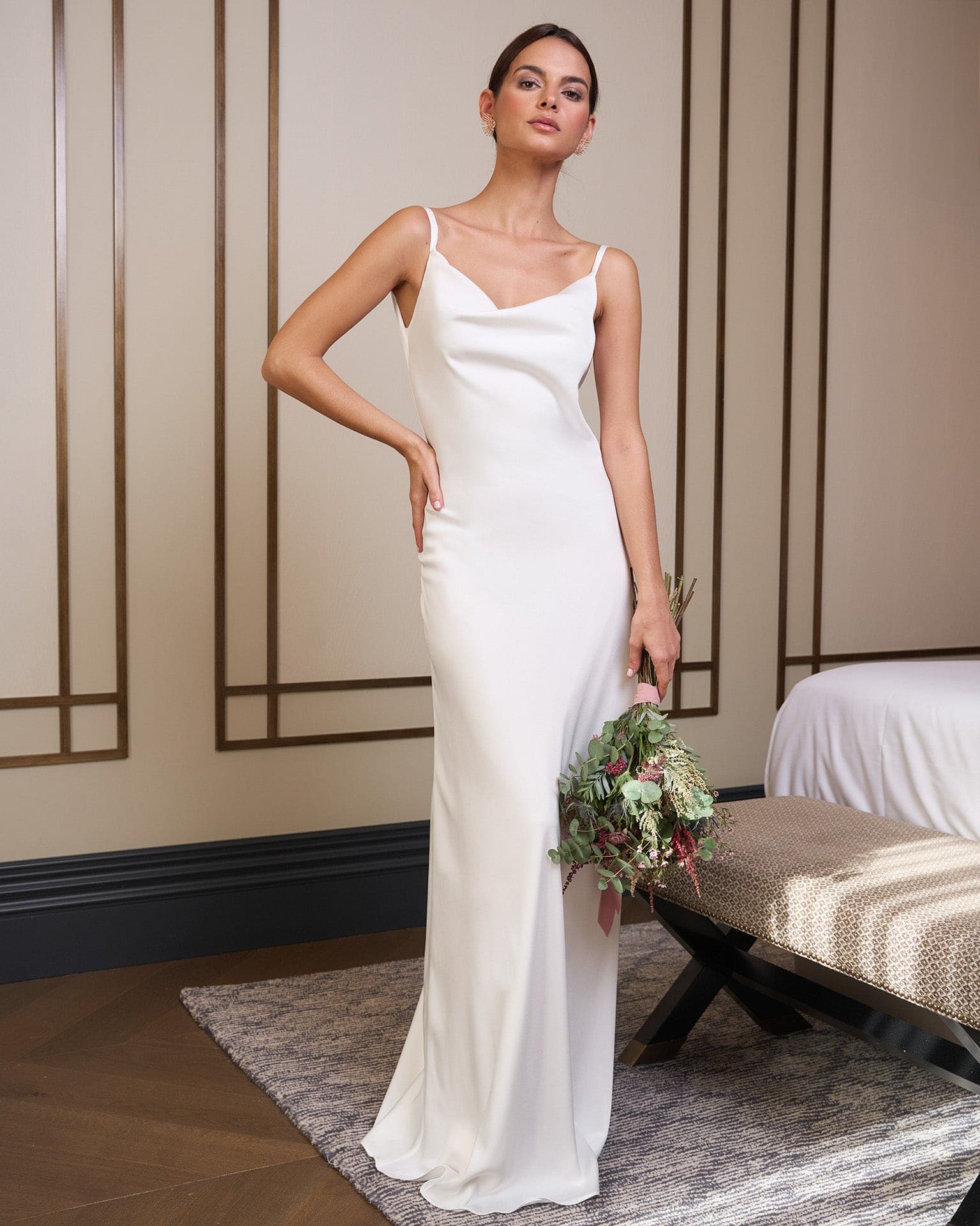 Vestido novia largo Hera Vestido boda civil blanco
