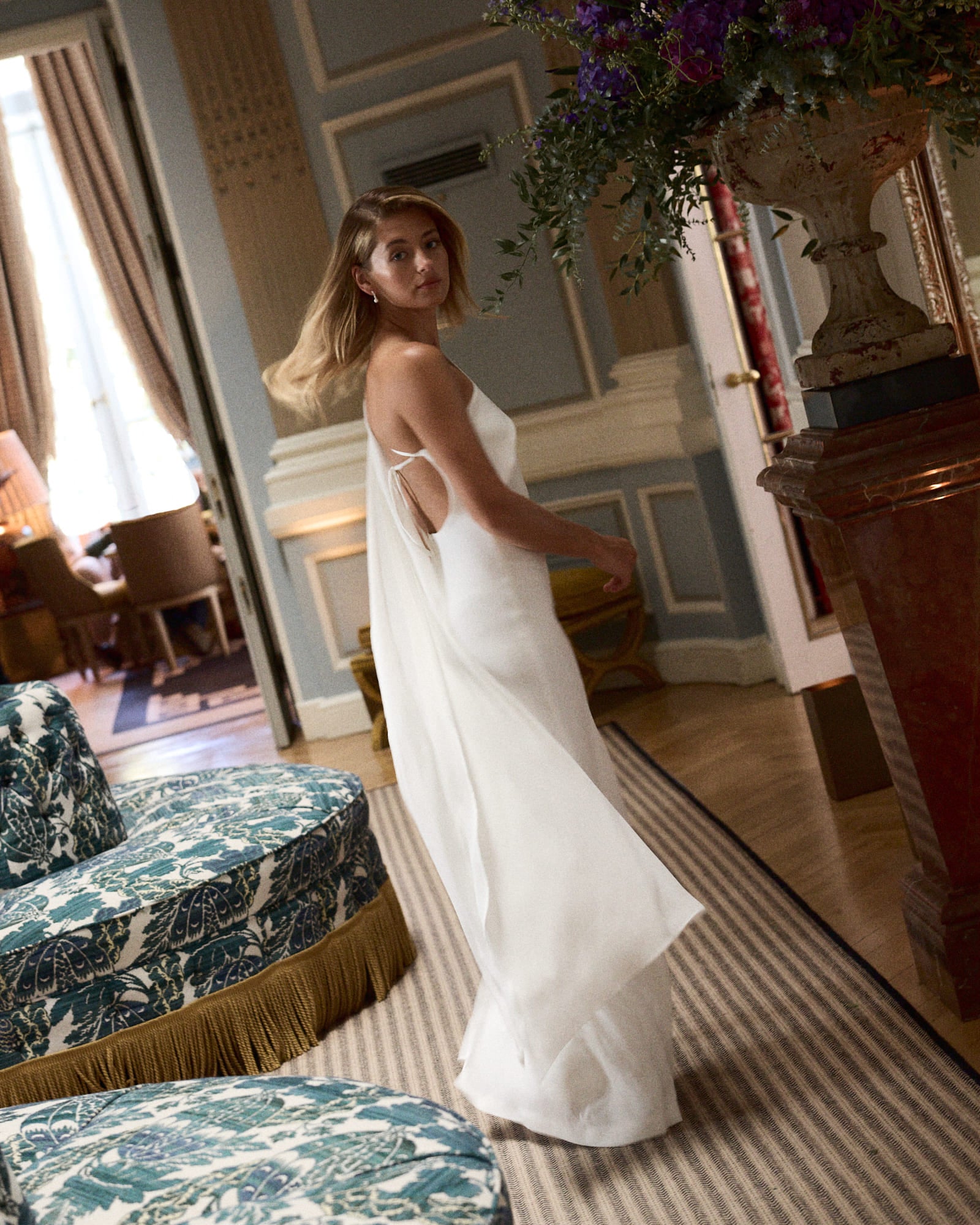 Vestido novia largo Lotus Vestido boda religiosa chal