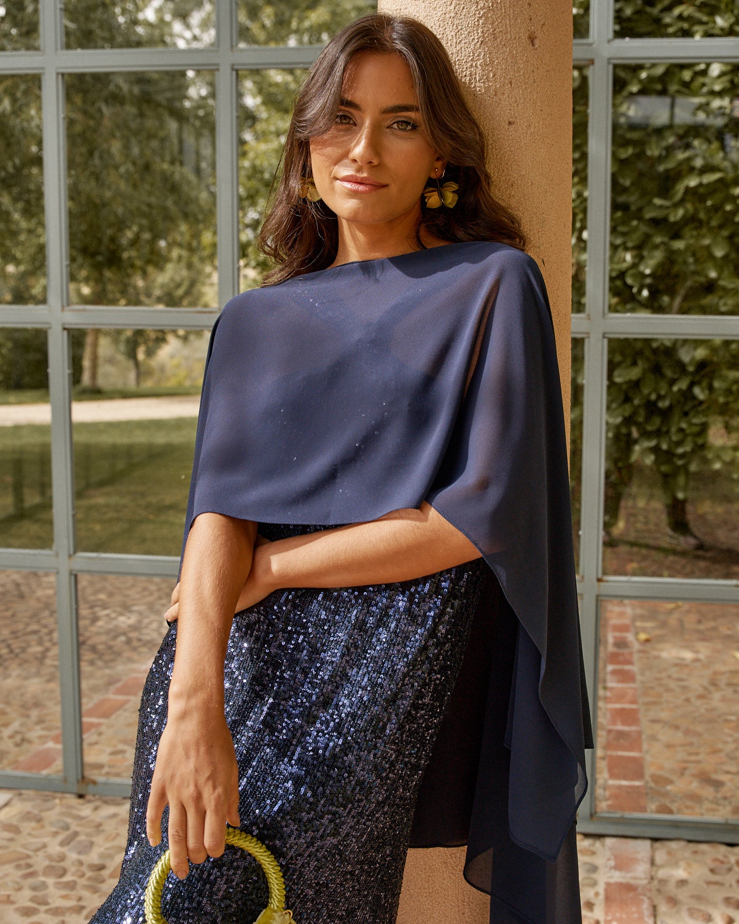 CAPA GALA AZUL TRANSPARENTE INVITADA EVENTO PRINCIPAL