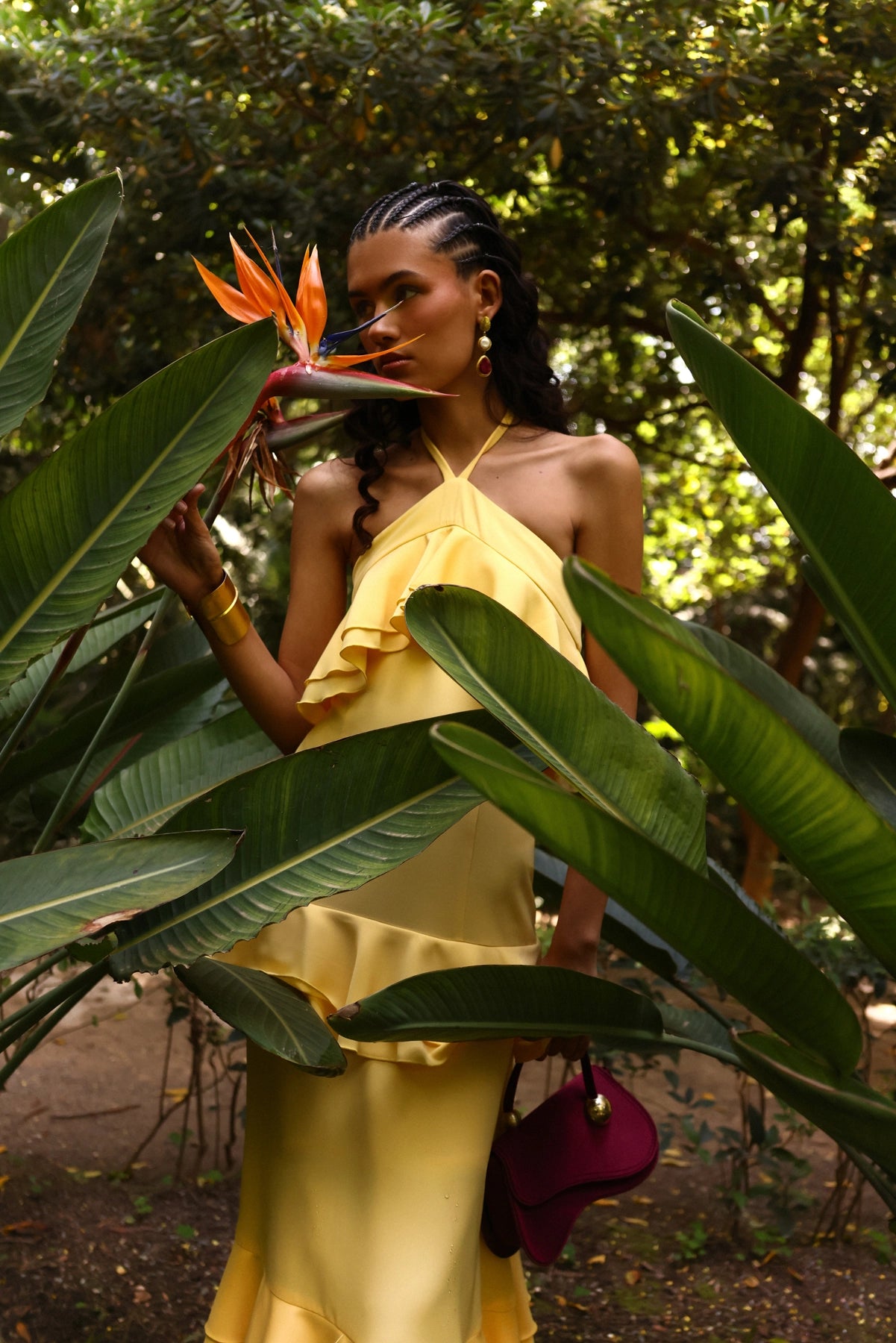 Miphai Vestido Amapola Amarillo Invitada