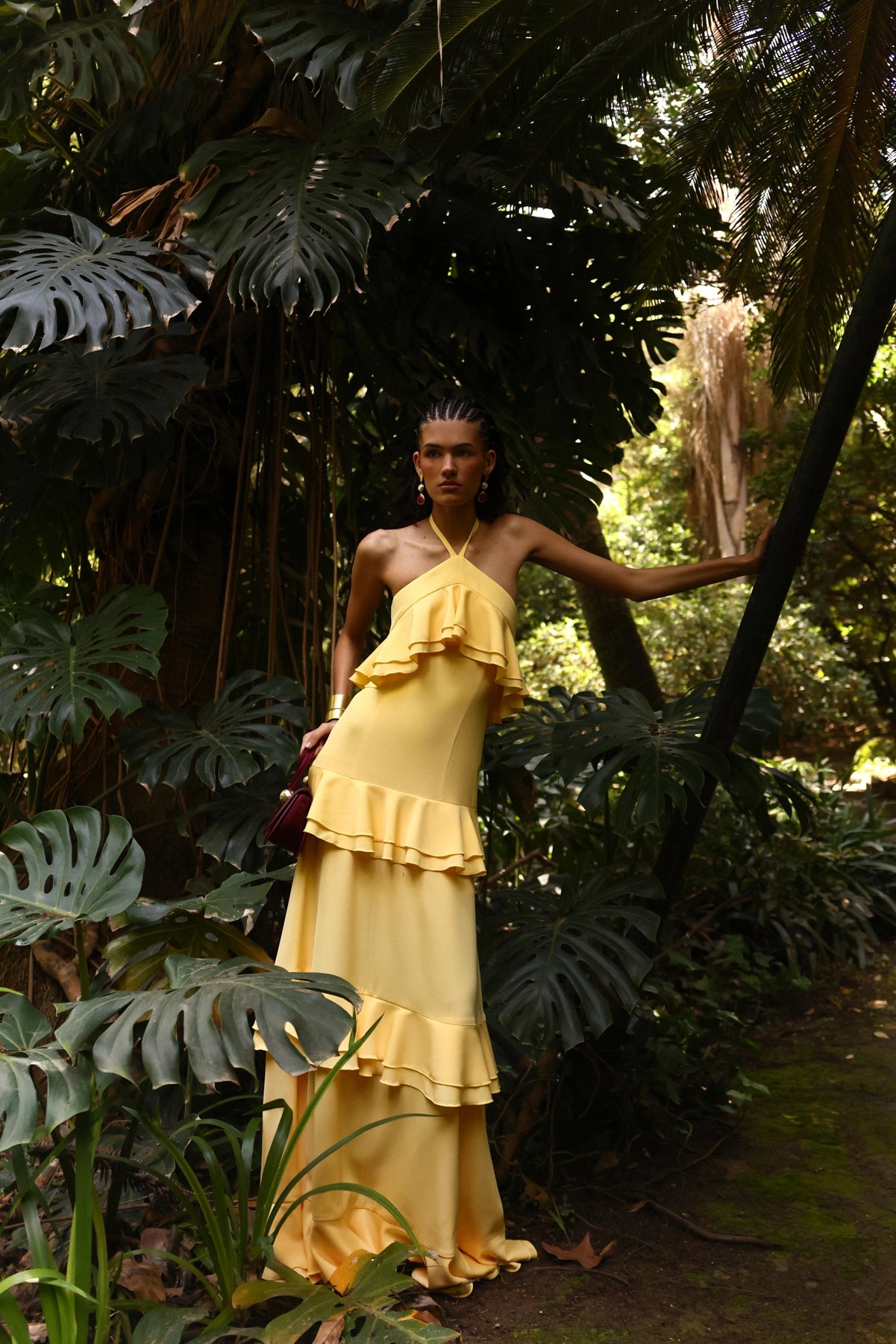 Miphai Vestido Amapola Amarillo Invitada