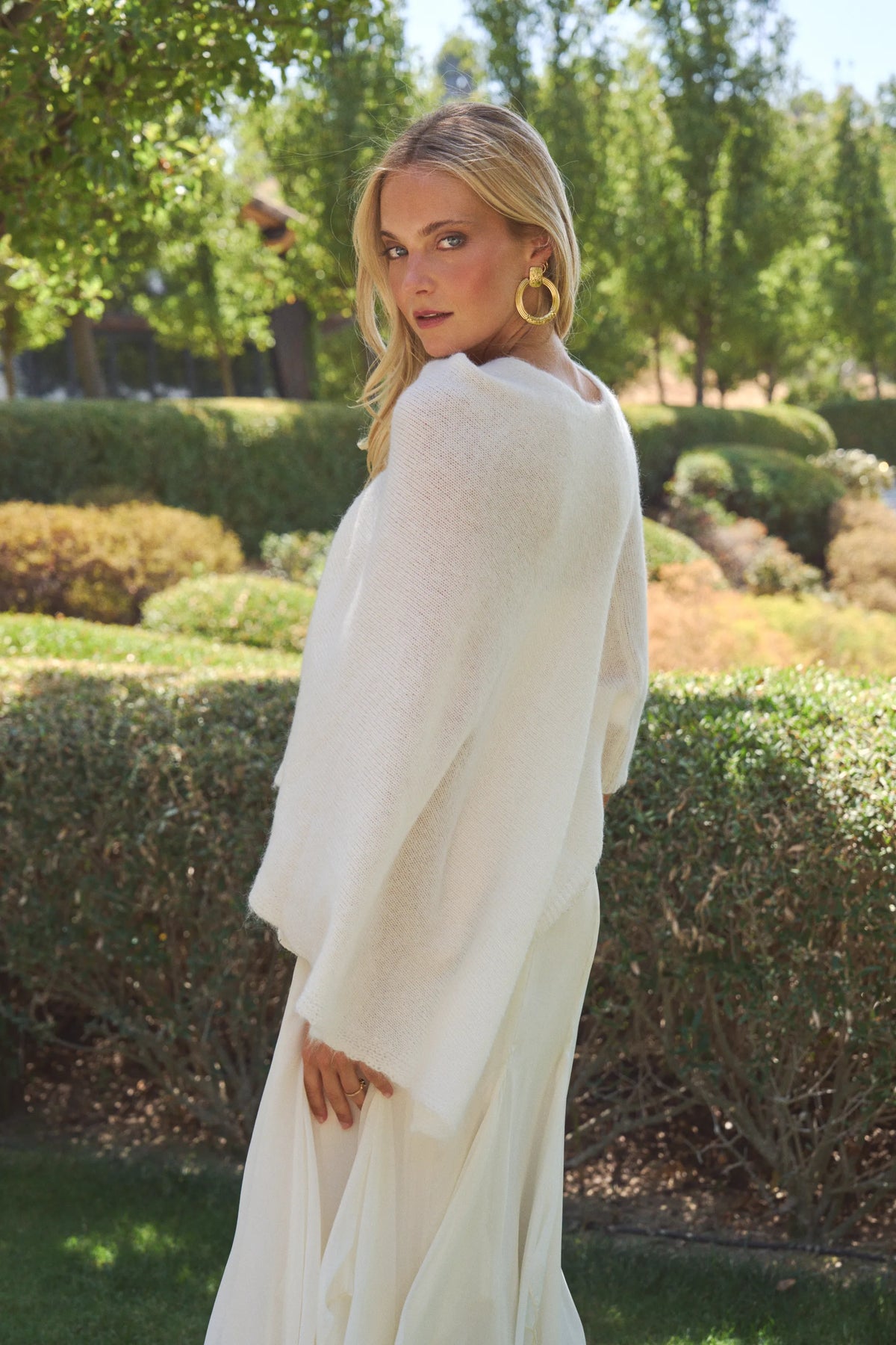 Miphai Capa Mohair Blanco Novia Tres Cuartos