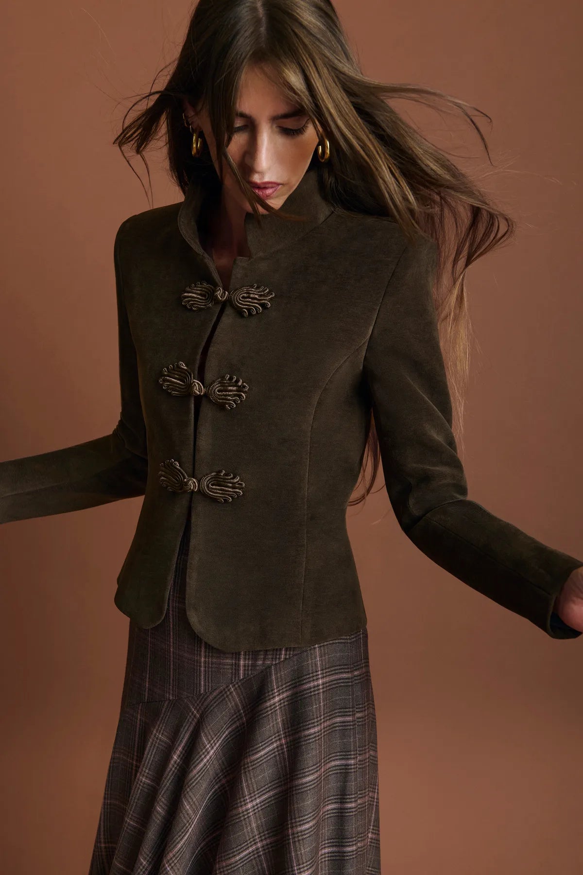 Miphai Chaqueta Beatrice Marrón Casual Giro