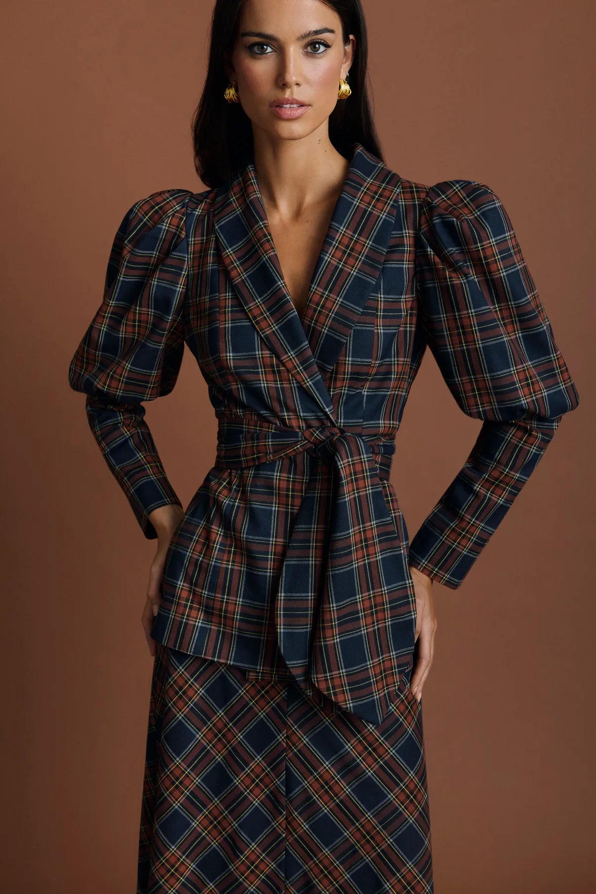 Miphai Chaqueta Eos Cuadros Azul Casual Frente