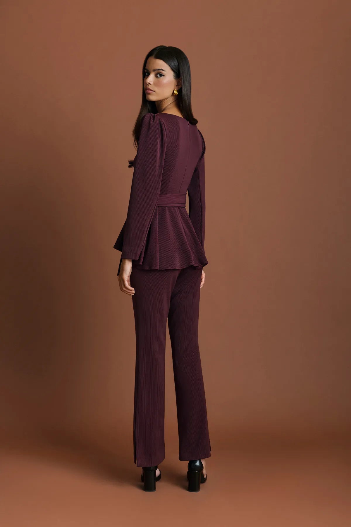 Miphai Pantalón Estefanía Granate Casual Espalda