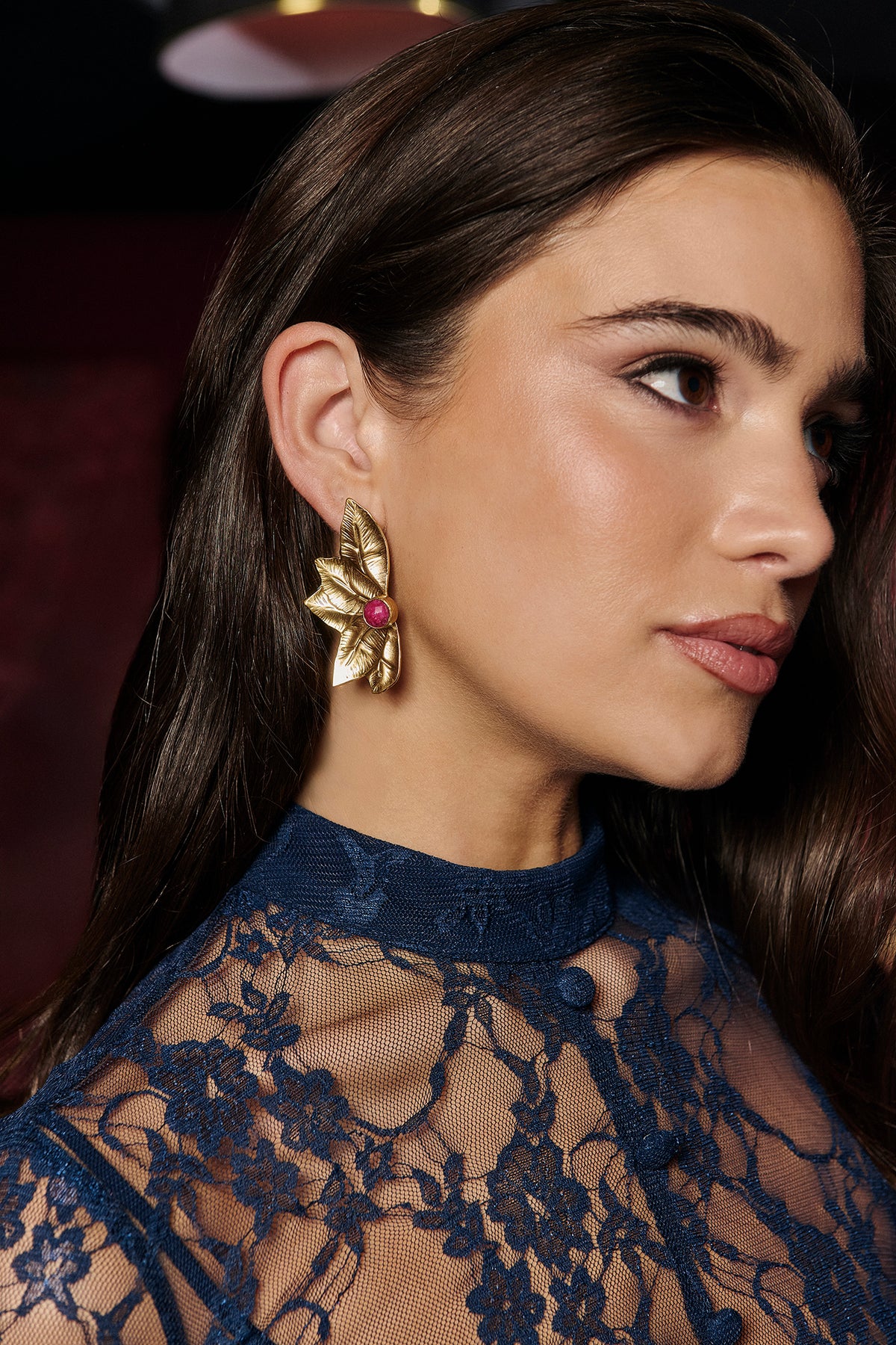 Miphai Pendientes Eros Granate Accesorio Cerca